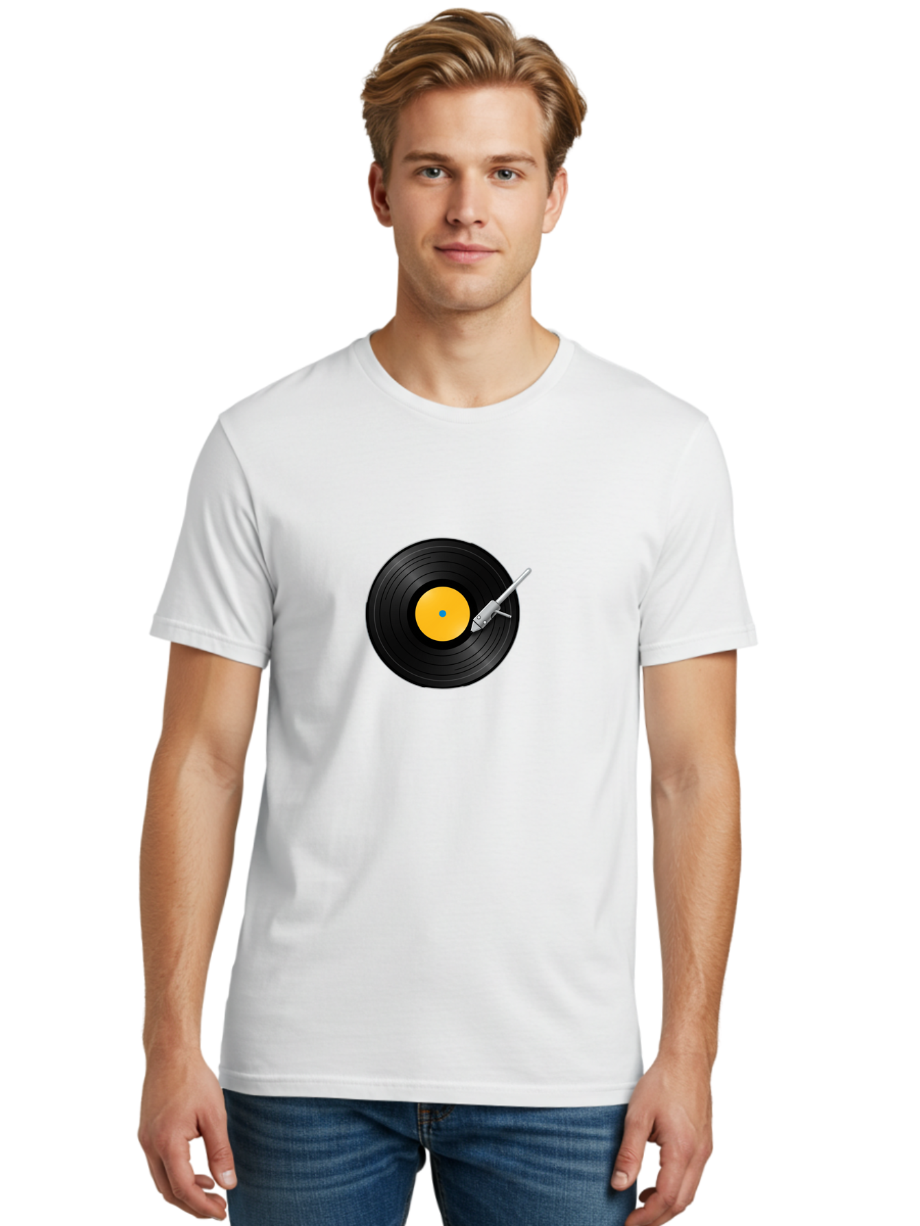 Vinyl-Record-Player-4 Men'S Graphic Tee, 100% Cotton, Comfortable Casual Summer Wear, Machine Washable, Vinyl Record, Record Player, Music Playback, Audio Equipment, Retro Technology, Nostalgia, Dj Setup, Music Lover Bad902 25