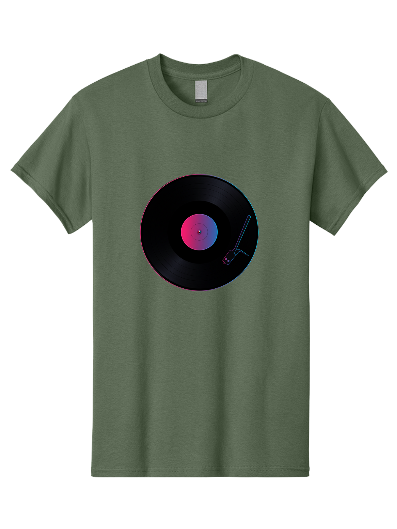 Vinyl-Record-Player Men'S Graphic Tee, 100% Cotton, Comfortable Casual Summer Wear, Machine Washable, Vinyl Record, Record Player, Music Lover, Dj Culture, Retro Vibe, Black Vinyl, Neon Glow, Music Nostalgia, Vinyl Collection, Turntable Art Bad903 11