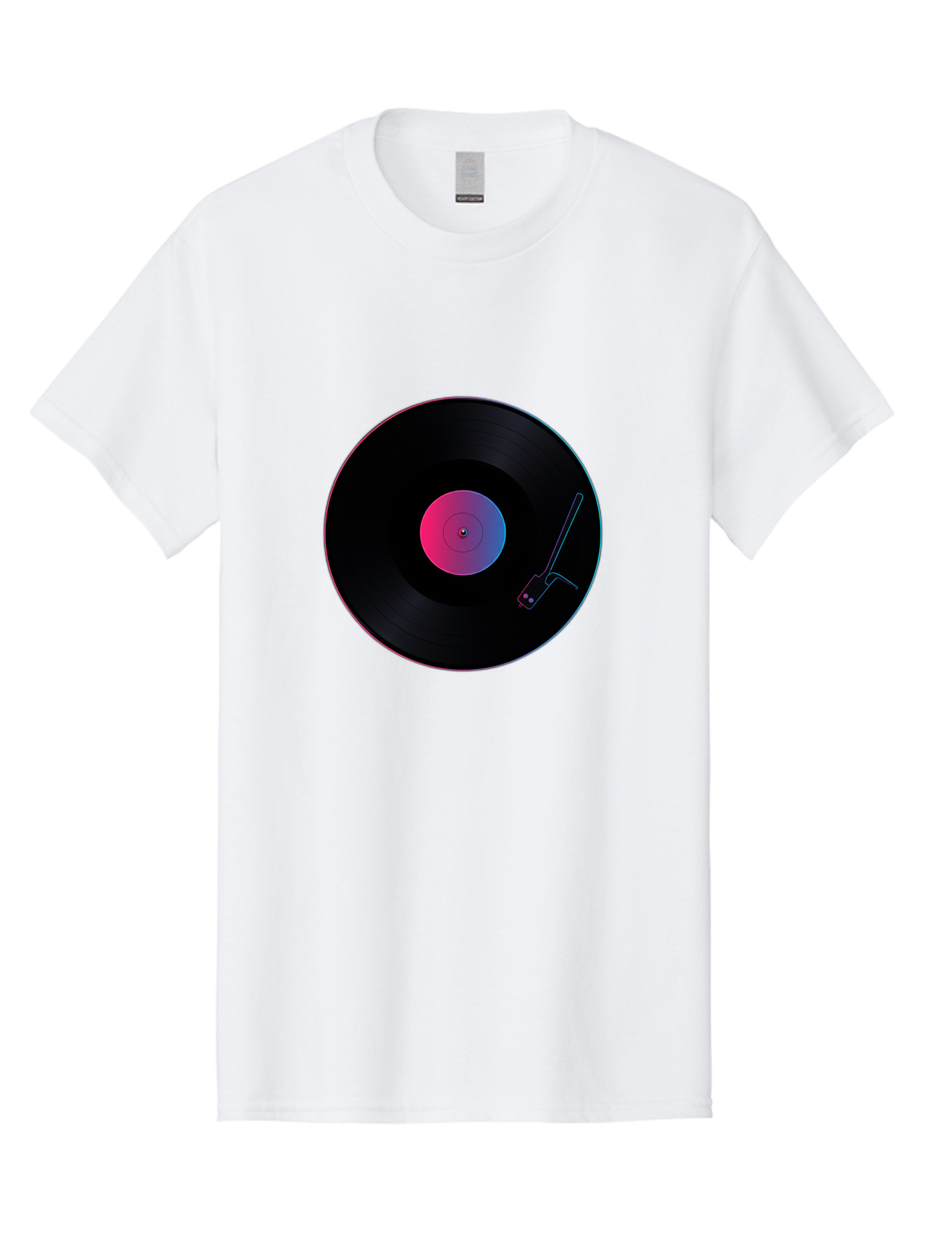 Vinyl-Record-Player Men'S Graphic Tee, 100% Cotton, Comfortable Casual Summer Wear, Machine Washable, Vinyl Record, Record Player, Music Lover, Dj Culture, Retro Vibe, Black Vinyl, Neon Glow, Music Nostalgia, Vinyl Collection, Turntable Art Bad903 14