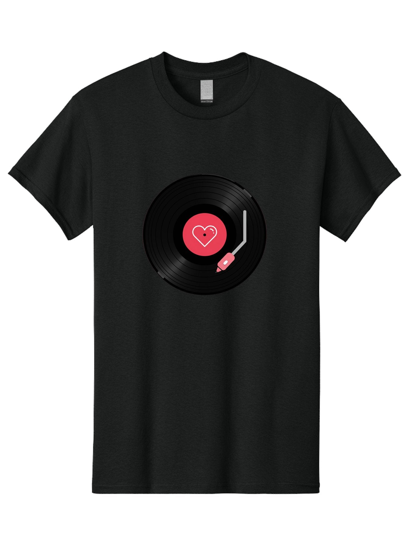 Vinyl-Record-With-Heart Men'S Graphic Tee, 100% Cotton, Comfortable Casual Summer Wear, Machine Washable, Vinyl Record, Heart Icon, Music Love, Record Player, Nostalgic Feel, Music Nostalgia, Retro Vibe, Heart Symbol, Love Music Bad904 8