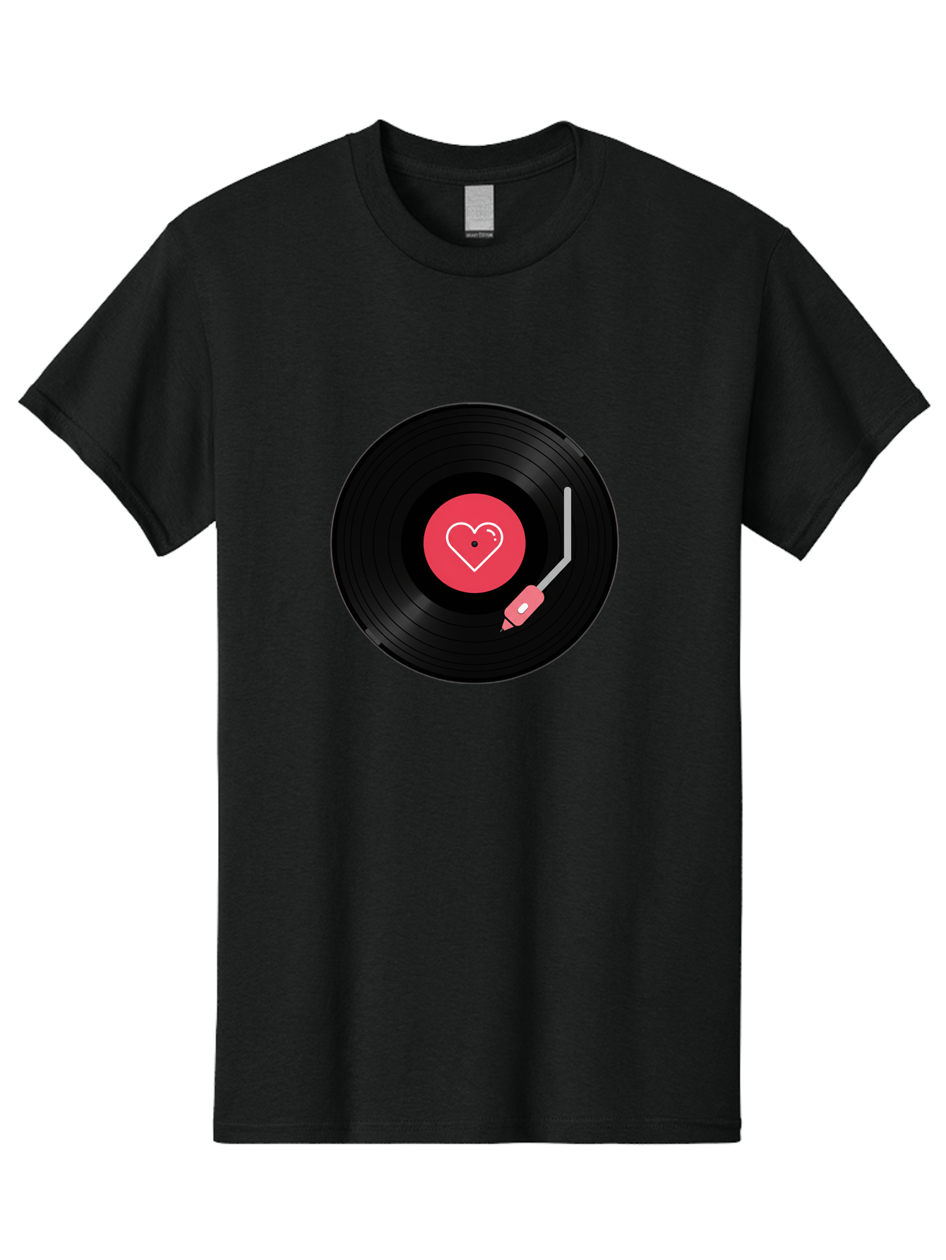 Vinyl-Record-With-Heart Men'S Graphic Tee, 100% Cotton, Comfortable Casual Summer Wear, Machine Washable, Vinyl Record, Heart Icon, Music Love, Record Player, Nostalgic Feel, Music Nostalgia, Retro Vibe, Heart Symbol, Love Music Bad904 6
