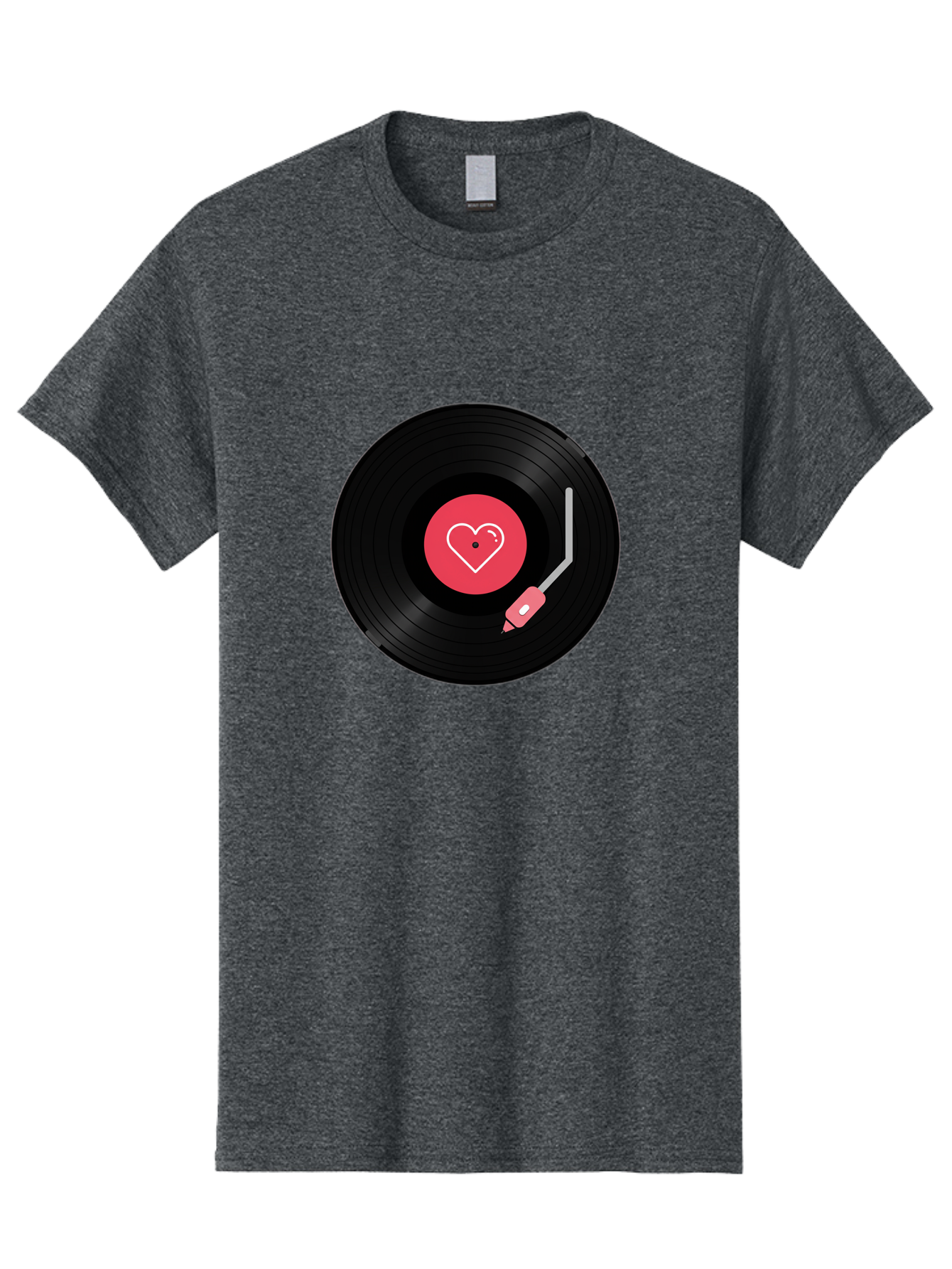 Vinyl-Record-With-Heart Men'S Graphic Tee, 100% Cotton, Comfortable Casual Summer Wear, Machine Washable, Vinyl Record, Heart Icon, Music Love, Record Player, Nostalgic Feel, Music Nostalgia, Retro Vibe, Heart Symbol, Love Music Bad904 14