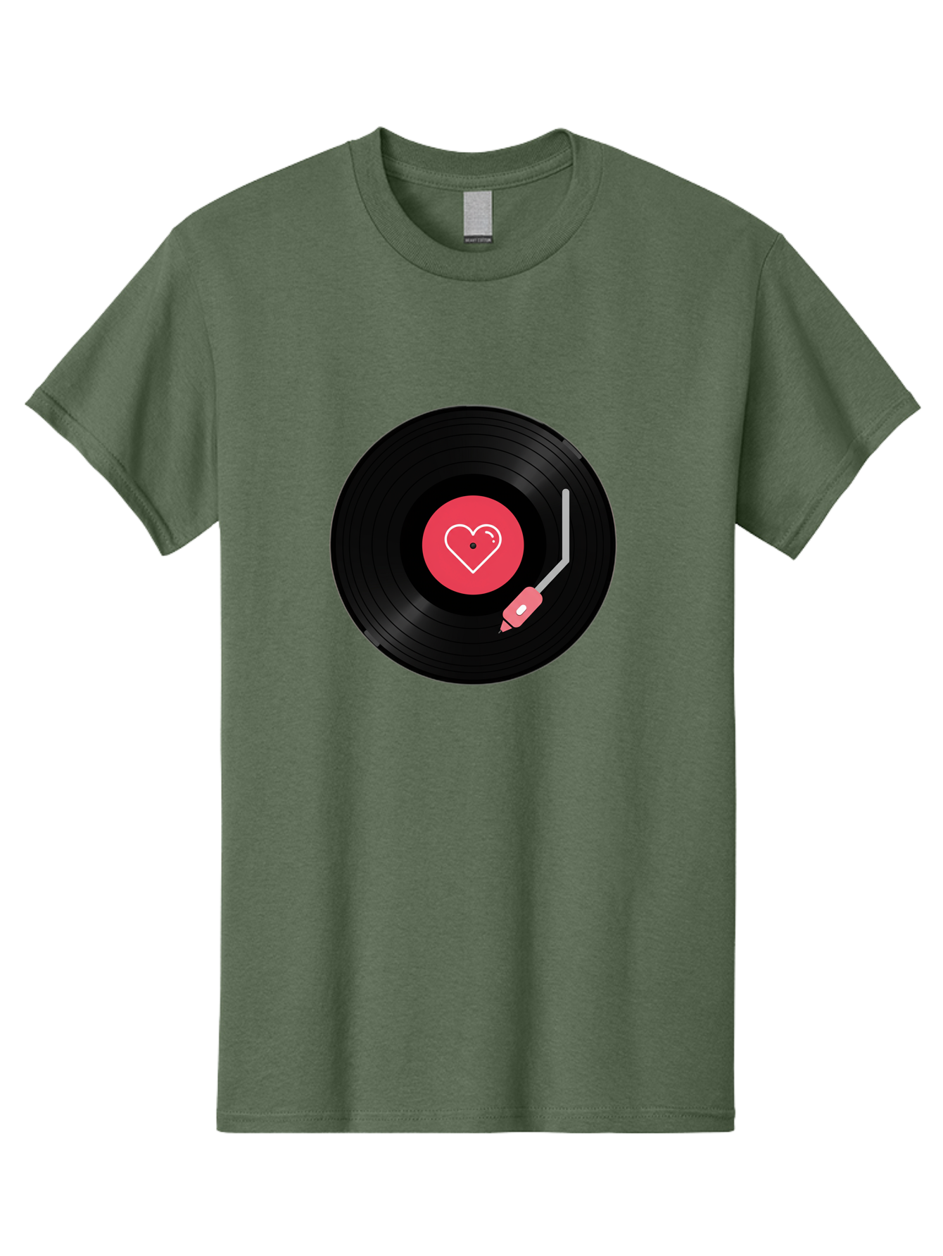 Vinyl-Record-With-Heart Men'S Graphic Tee, 100% Cotton, Comfortable Casual Summer Wear, Machine Washable, Vinyl Record, Heart Icon, Music Love, Record Player, Nostalgic Feel, Music Nostalgia, Retro Vibe, Heart Symbol, Love Music Bad904 11