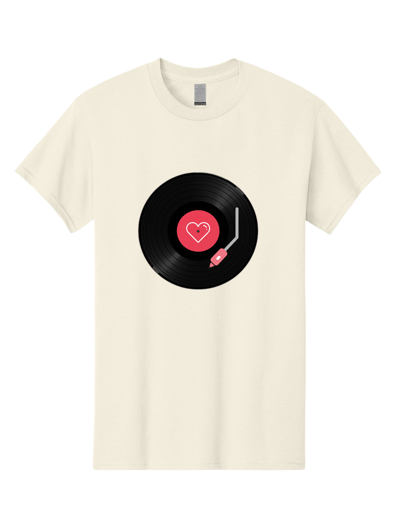 Vinyl-Record-With-Heart Men'S Graphic Tee, 100% Cotton, Comfortable Casual Summer Wear, Machine Washable, Vinyl Record, Heart Icon, Music Love, Record Player, Nostalgic Feel, Music Nostalgia, Retro Vibe, Heart Symbol, Love Music Bad904 8