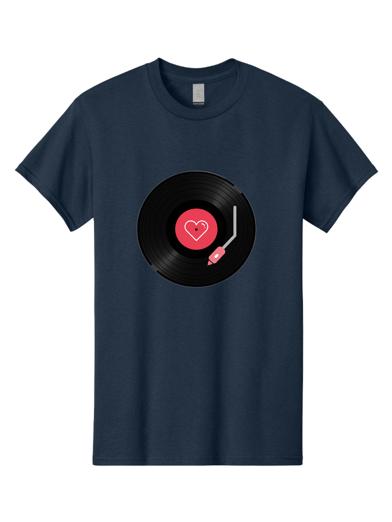 Vinyl-Record-With-Heart Men'S Graphic Tee, 100% Cotton, Comfortable Casual Summer Wear, Machine Washable, Vinyl Record, Heart Icon, Music Love, Record Player, Nostalgic Feel, Music Nostalgia, Retro Vibe, Heart Symbol, Love Music Bad904 15