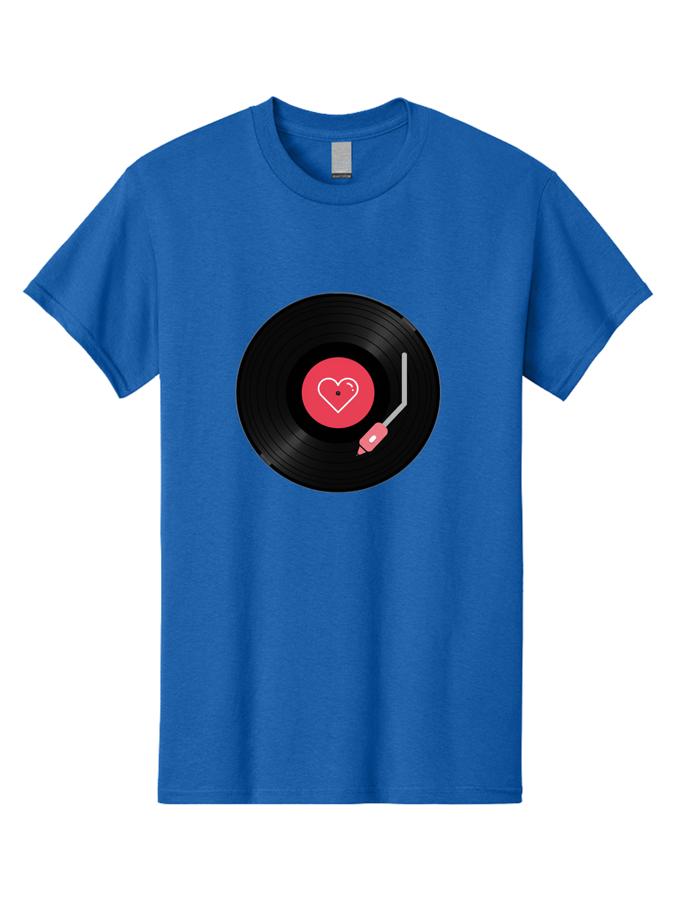 Vinyl-Record-With-Heart Men'S Graphic Tee, 100% Cotton, Comfortable Casual Summer Wear, Machine Washable, Vinyl Record, Heart Icon, Music Love, Record Player, Nostalgic Feel, Music Nostalgia, Retro Vibe, Heart Symbol, Love Music Bad904 13