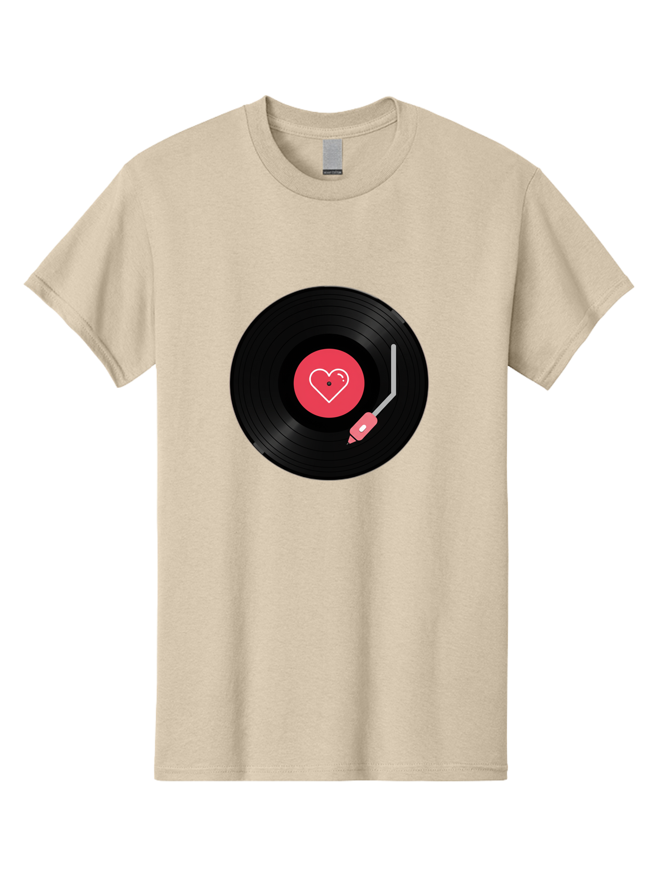 Vinyl-Record-With-Heart Men'S Graphic Tee, 100% Cotton, Comfortable Casual Summer Wear, Machine Washable, Vinyl Record, Heart Icon, Music Love, Record Player, Nostalgic Feel, Music Nostalgia, Retro Vibe, Heart Symbol, Love Music Bad904 9