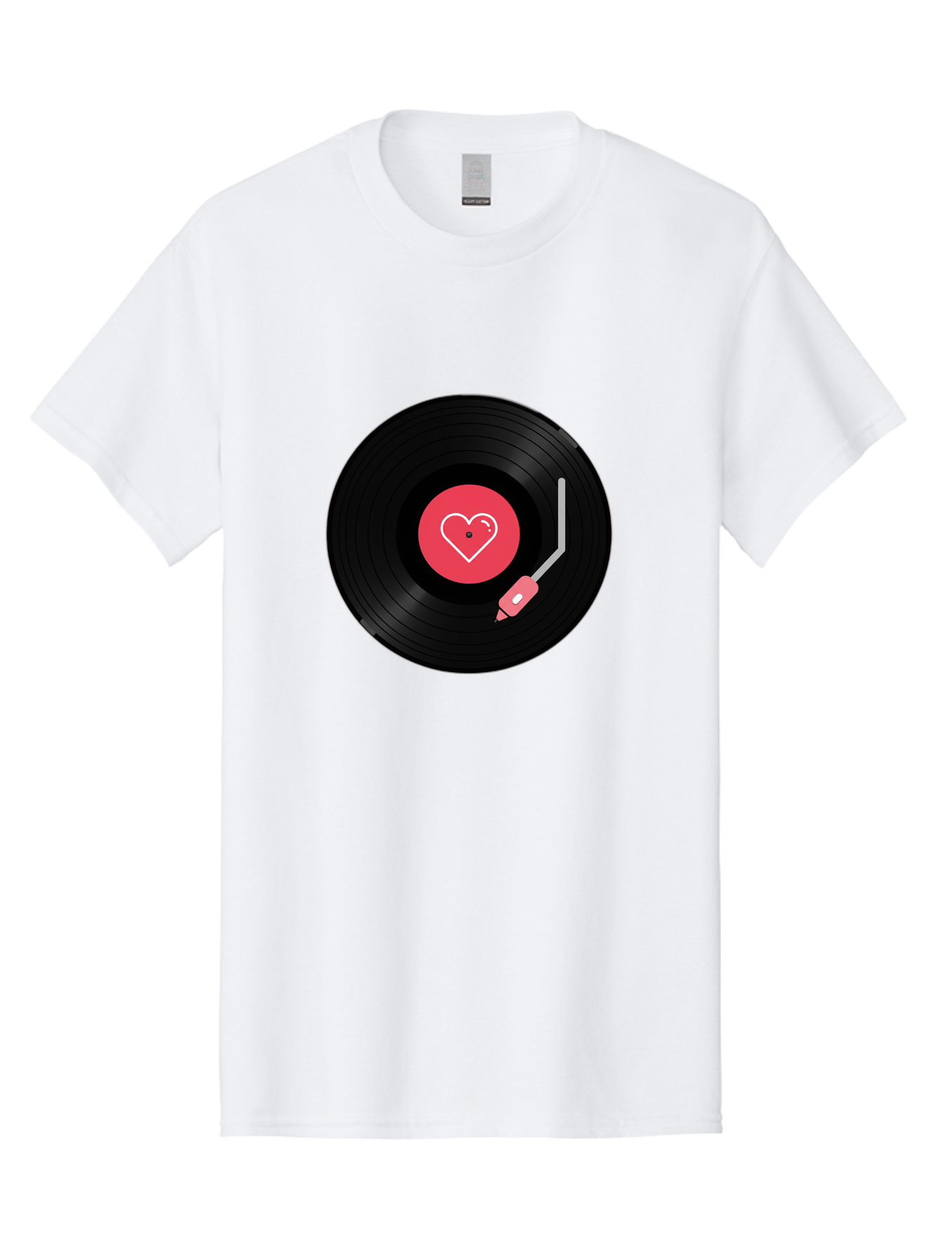 Vinyl-Record-With-Heart Men'S Graphic Tee, 100% Cotton, Comfortable Casual Summer Wear, Machine Washable, Vinyl Record, Heart Icon, Music Love, Record Player, Nostalgic Feel, Music Nostalgia, Retro Vibe, Heart Symbol, Love Music Bad904 10