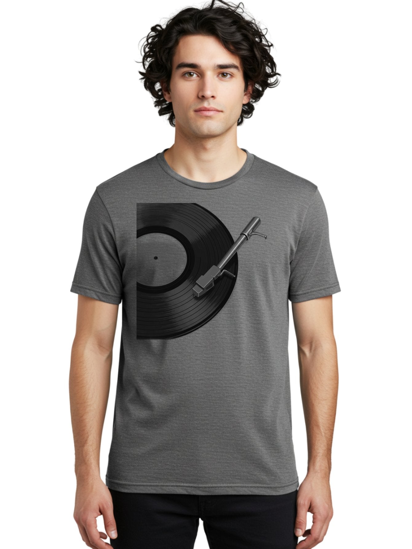 Vinyl-Record Men'S Graphic Tee, 100% Cotton, Comfortable Casual Summer Wear, Machine Washable, Vinyl Record, Record Player, Turntable, Music Equipment, Dj Setup, Audio Technology, Analog Sound, Music Listening Bad905 30