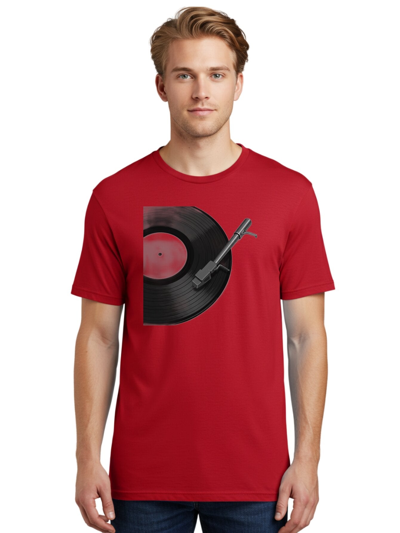 Vinyl-Record Men'S Graphic Tee, 100% Cotton, Comfortable Casual Summer Wear, Machine Washable, Vinyl Record, Record Player, Turntable, Music Equipment, Dj Setup, Audio Technology, Analog Sound, Music Listening Bad905 21
