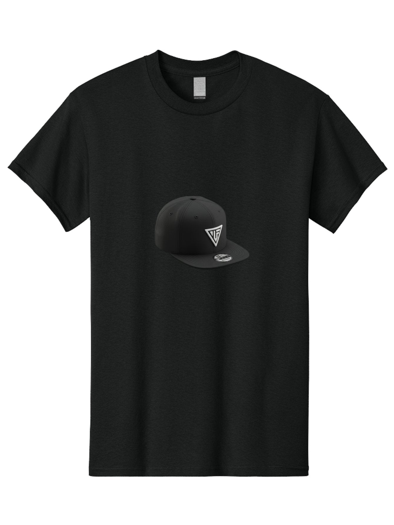 Vlf-Hat Men'S Graphic Tee, 100% Cotton, Comfortable Casual Summer Wear, Machine Washable, Black Baseball Cap, Snapback Hat, Tf Logo, White Triangle, Streetwear Fashion, Casual Style, Trendy Accessories, Premium Quality Bad906 11