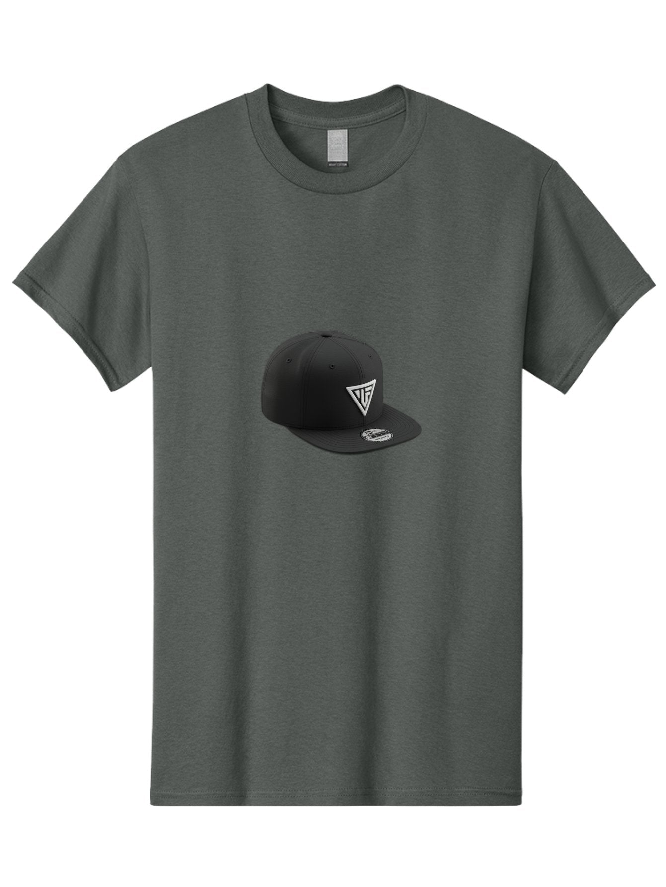 Vlf-Hat Men'S Graphic Tee, 100% Cotton, Comfortable Casual Summer Wear, Machine Washable, Black Baseball Cap, Snapback Hat, Tf Logo, White Triangle, Streetwear Fashion, Casual Style, Trendy Accessories, Premium Quality Bad906