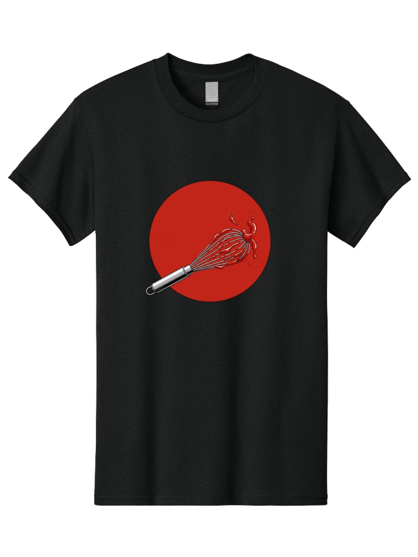 Whisk Men'S Graphic Tee, 100% Cotton, Comfortable Casual Summer Wear, Machine Washable, Kitchen Utensil, Silver Whisk, Cooking Tool, Red Sauce Splatter, Splattered Liquid, Messy Kitchen, Culinary Art Bad913 4