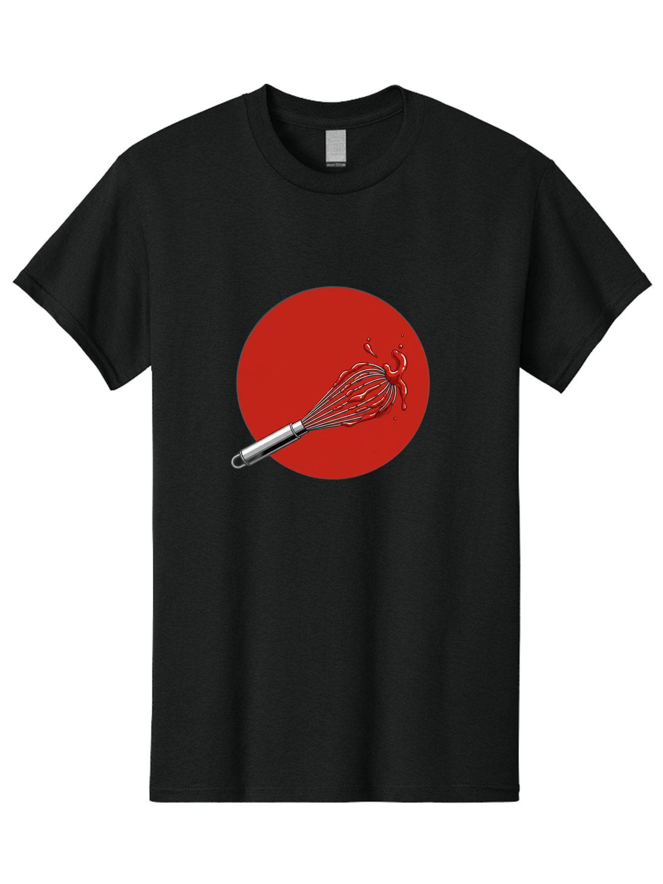 Whisk Men'S Graphic Tee, 100% Cotton, Comfortable Casual Summer Wear, Machine Washable, Kitchen Utensil, Silver Whisk, Cooking Tool, Red Sauce Splatter, Splattered Liquid, Messy Kitchen, Culinary Art Bad913 12