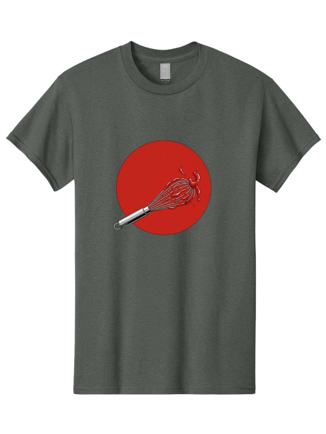 Whisk Men'S Graphic Tee, 100% Cotton, Comfortable Casual Summer Wear, Machine Washable, Kitchen Utensil, Silver Whisk, Cooking Tool, Red Sauce Splatter, Splattered Liquid, Messy Kitchen, Culinary Art Bad913 11