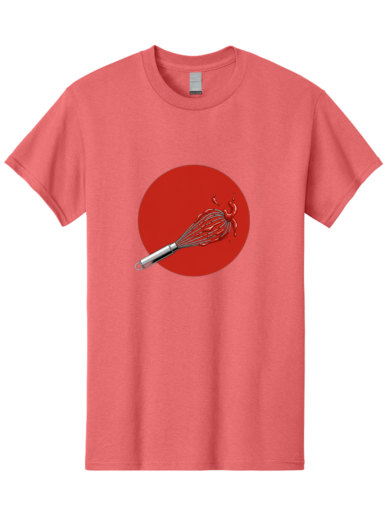 Whisk Men'S Graphic Tee, 100% Cotton, Comfortable Casual Summer Wear, Machine Washable, Kitchen Utensil, Silver Whisk, Cooking Tool, Red Sauce Splatter, Splattered Liquid, Messy Kitchen, Culinary Art Bad913 9