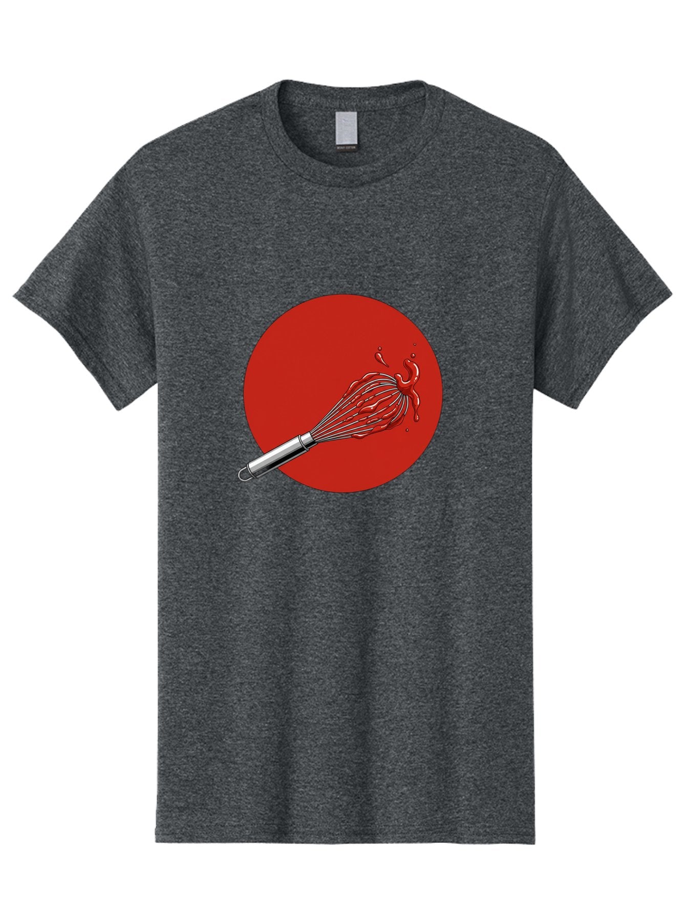 Whisk Men'S Graphic Tee, 100% Cotton, Comfortable Casual Summer Wear, Machine Washable, Kitchen Utensil, Silver Whisk, Cooking Tool, Red Sauce Splatter, Splattered Liquid, Messy Kitchen, Culinary Art Bad913 7