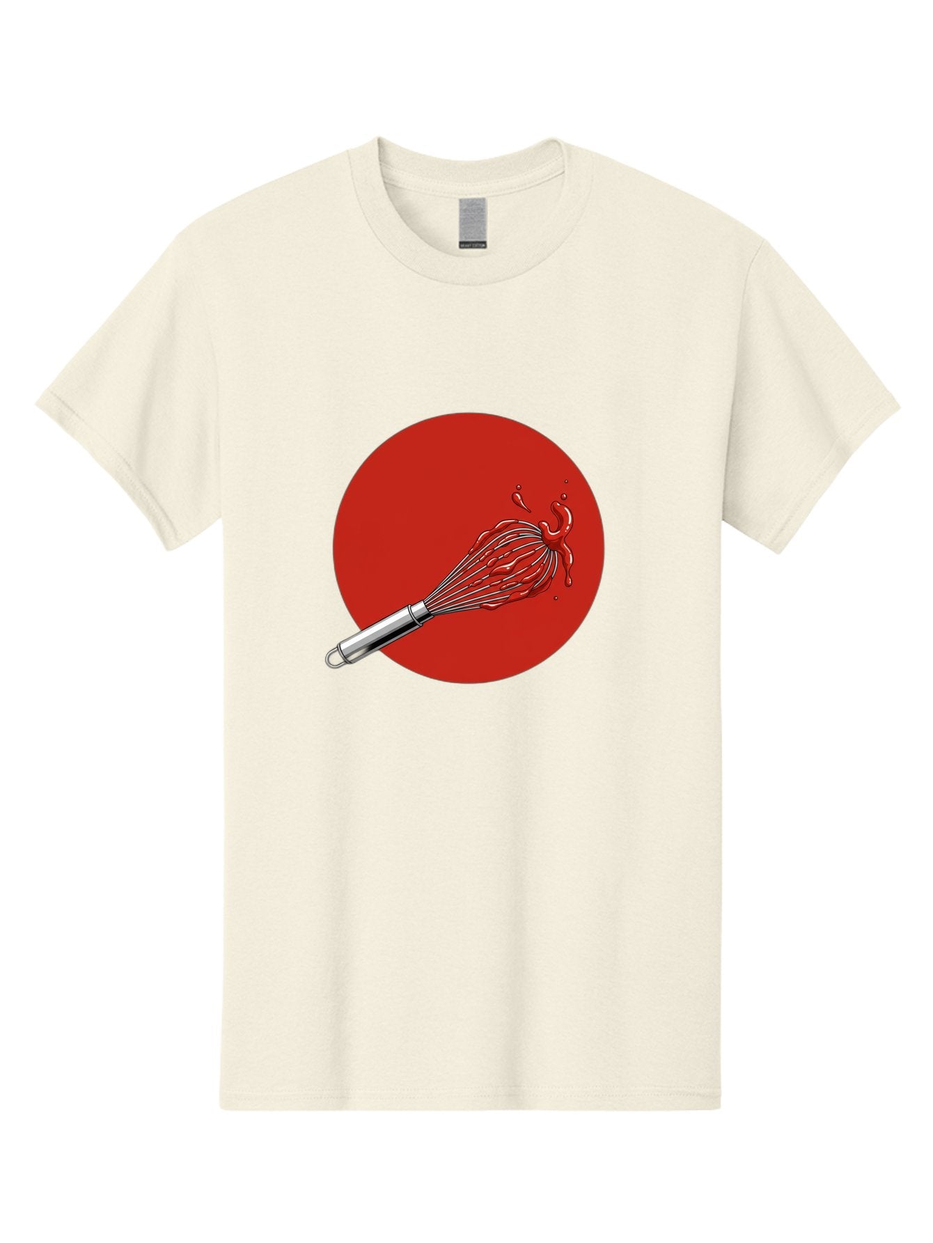 Whisk Men'S Graphic Tee, 100% Cotton, Comfortable Casual Summer Wear, Machine Washable, Kitchen Utensil, Silver Whisk, Cooking Tool, Red Sauce Splatter, Splattered Liquid, Messy Kitchen, Culinary Art Bad913 8