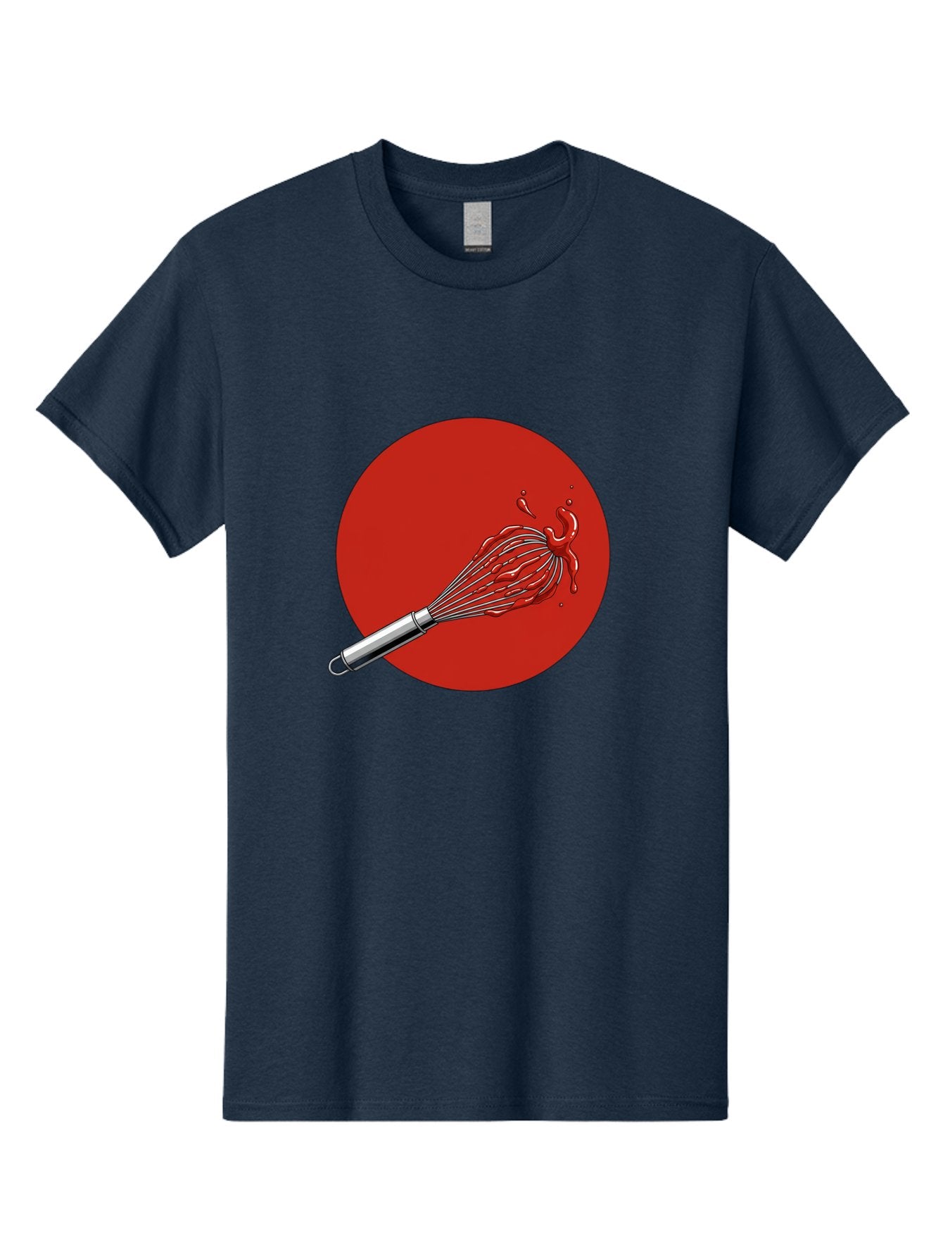 Whisk Men'S Graphic Tee, 100% Cotton, Comfortable Casual Summer Wear, Machine Washable, Kitchen Utensil, Silver Whisk, Cooking Tool, Red Sauce Splatter, Splattered Liquid, Messy Kitchen, Culinary Art Bad913 12