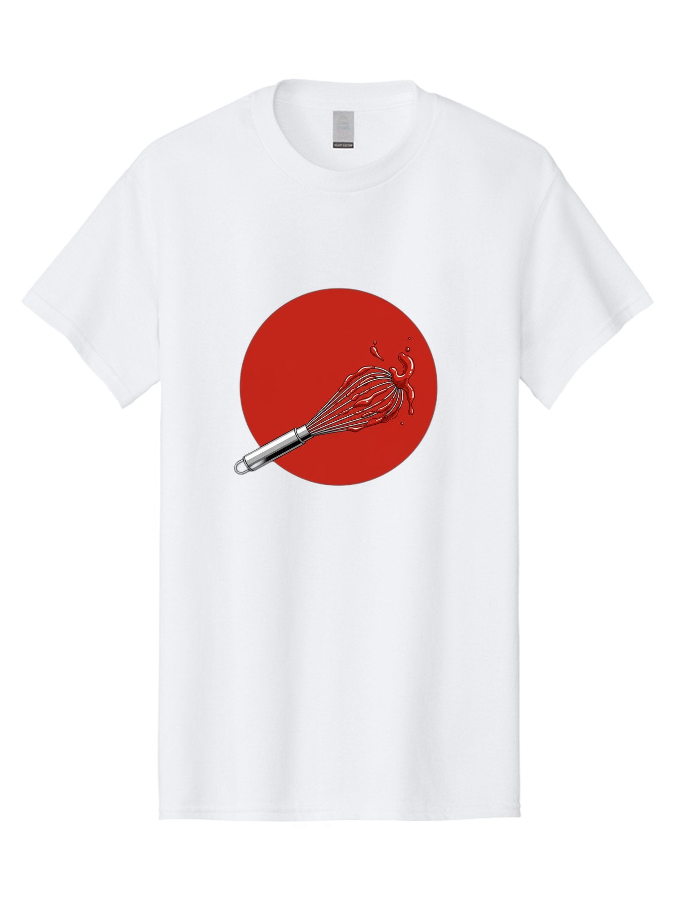 Whisk Men'S Graphic Tee, 100% Cotton, Comfortable Casual Summer Wear, Machine Washable, Kitchen Utensil, Silver Whisk, Cooking Tool, Red Sauce Splatter, Splattered Liquid, Messy Kitchen, Culinary Art Bad913 15