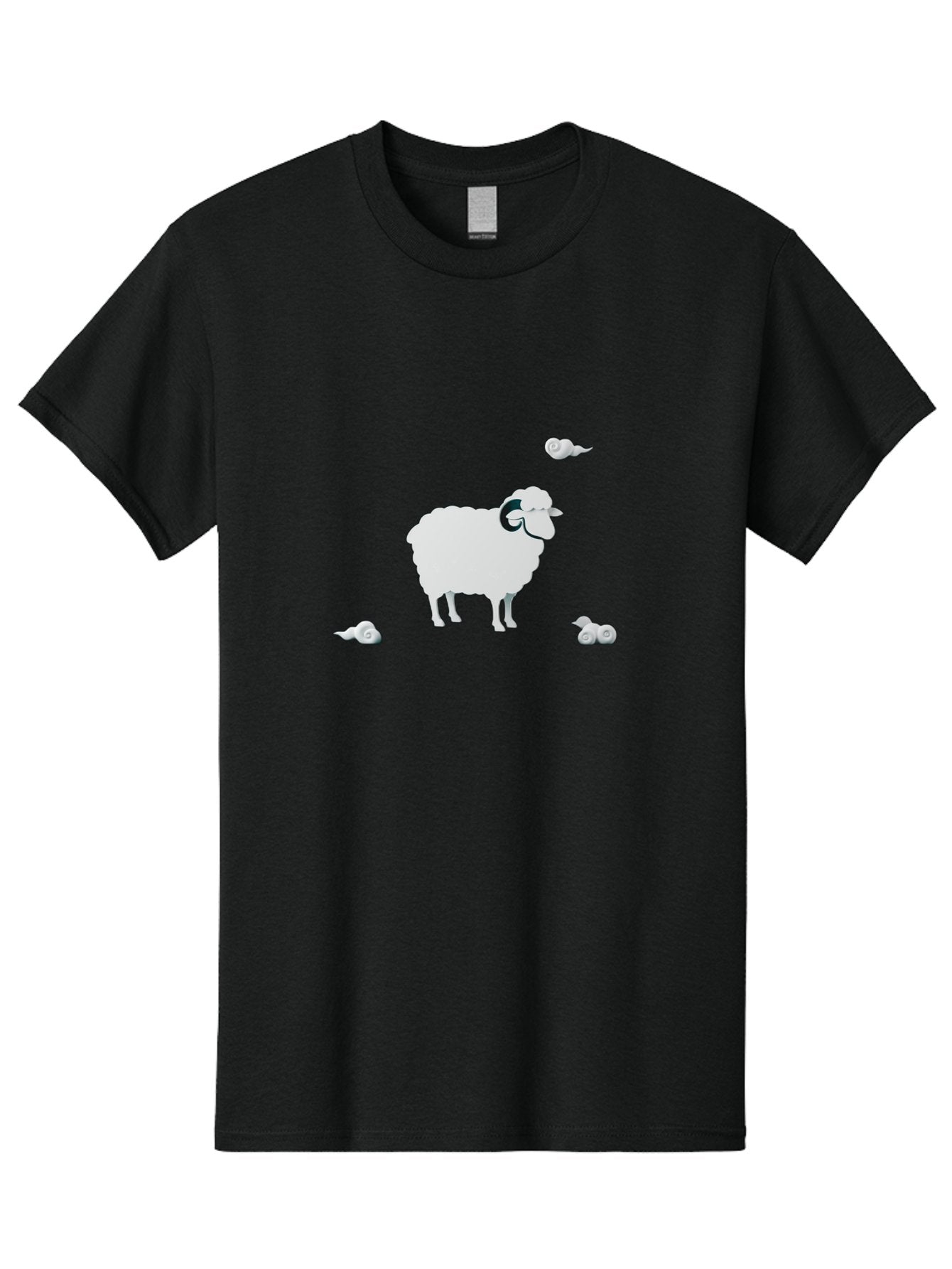 White-Ram-And-Snails Men'S Graphic Tee, 100% Cotton, Comfortable Casual Summer Wear, Machine Washable, Sheep With Snails, Snails On Sheep, Farm Animals, Garden Pests, Slow Moving Creatures, White Sheep Bad916 4