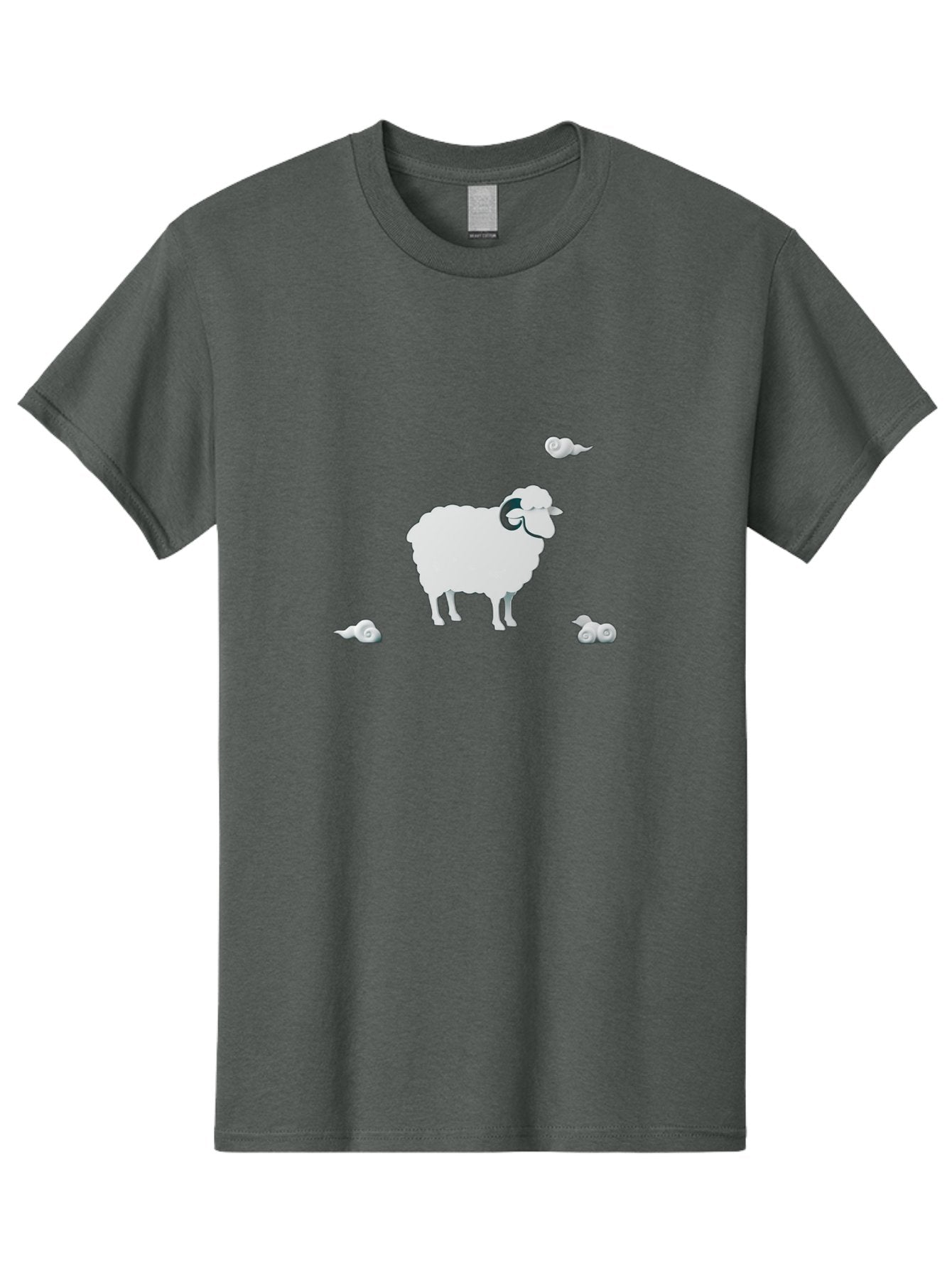 White-Ram-And-Snails Men'S Graphic Tee, 100% Cotton, Comfortable Casual Summer Wear, Machine Washable, Sheep With Snails, Snails On Sheep, Farm Animals, Garden Pests, Slow Moving Creatures, White Sheep Bad916 15
