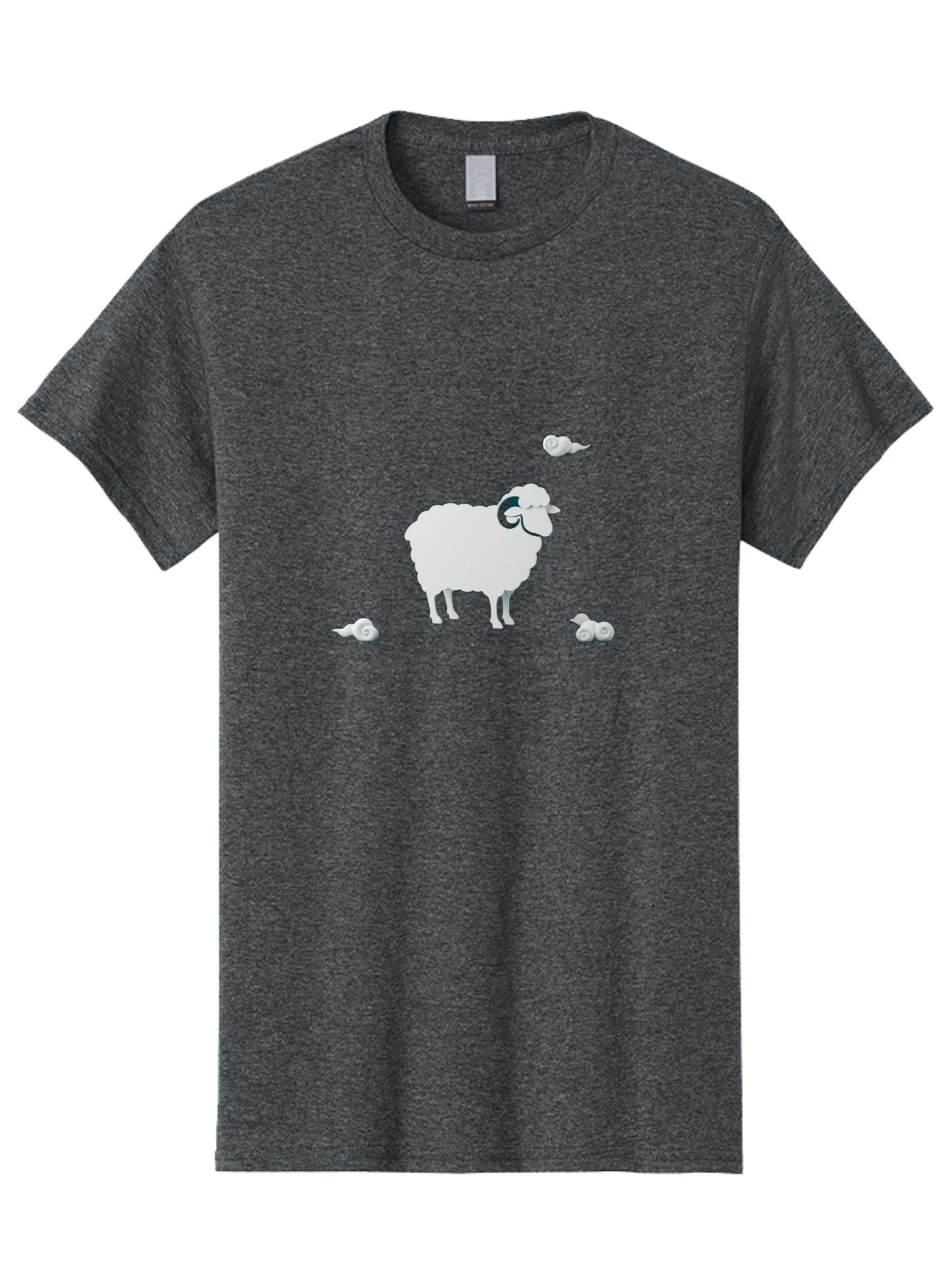 White-Ram-And-Snails Men'S Graphic Tee, 100% Cotton, Comfortable Casual Summer Wear, Machine Washable, Sheep With Snails, Snails On Sheep, Farm Animals, Garden Pests, Slow Moving Creatures, White Sheep Bad916 3