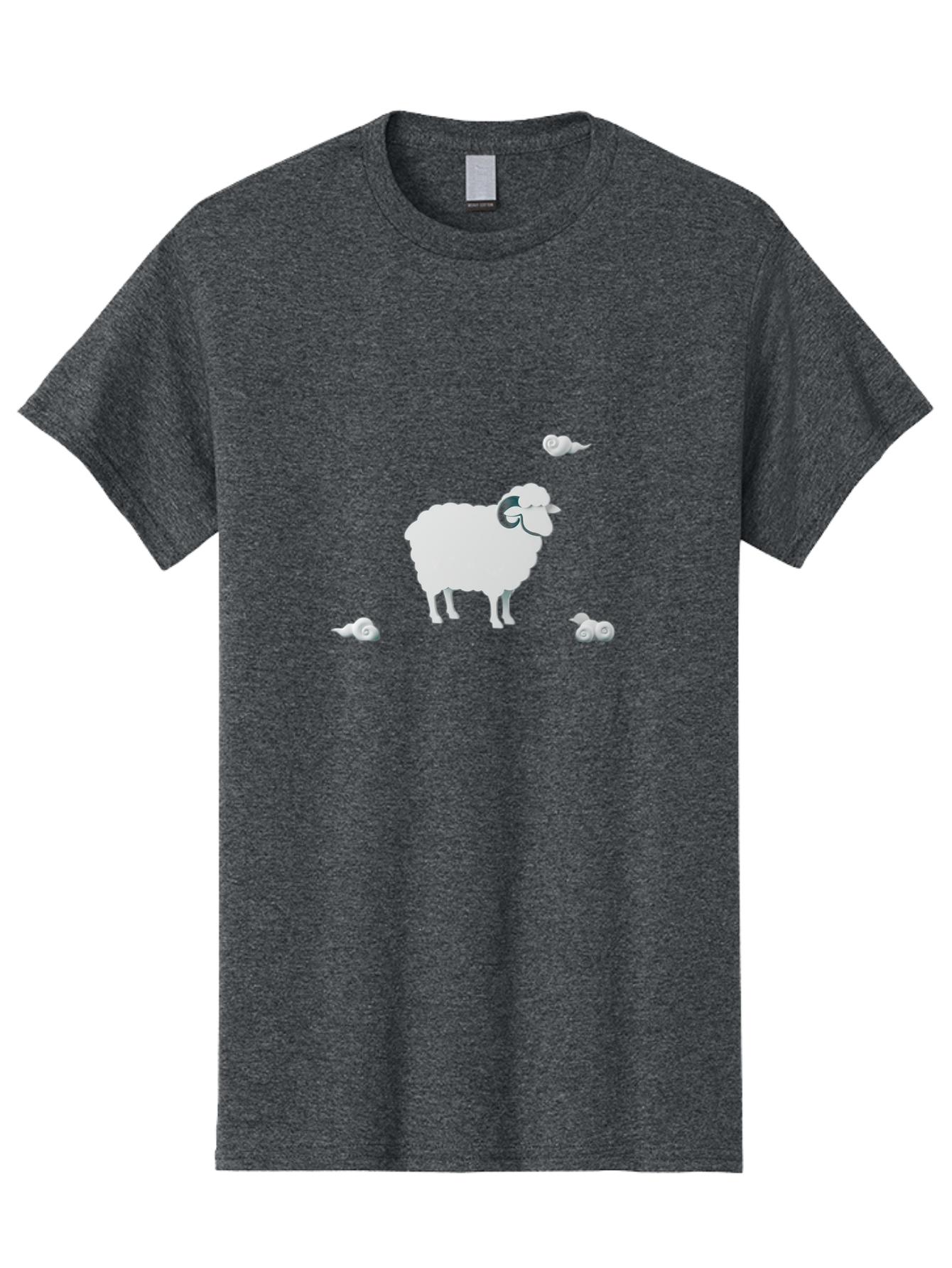 White-Ram-And-Snails Men'S Graphic Tee, 100% Cotton, Comfortable Casual Summer Wear, Machine Washable, Sheep With Snails, Snails On Sheep, Farm Animals, Garden Pests, Slow Moving Creatures, White Sheep Bad916 9