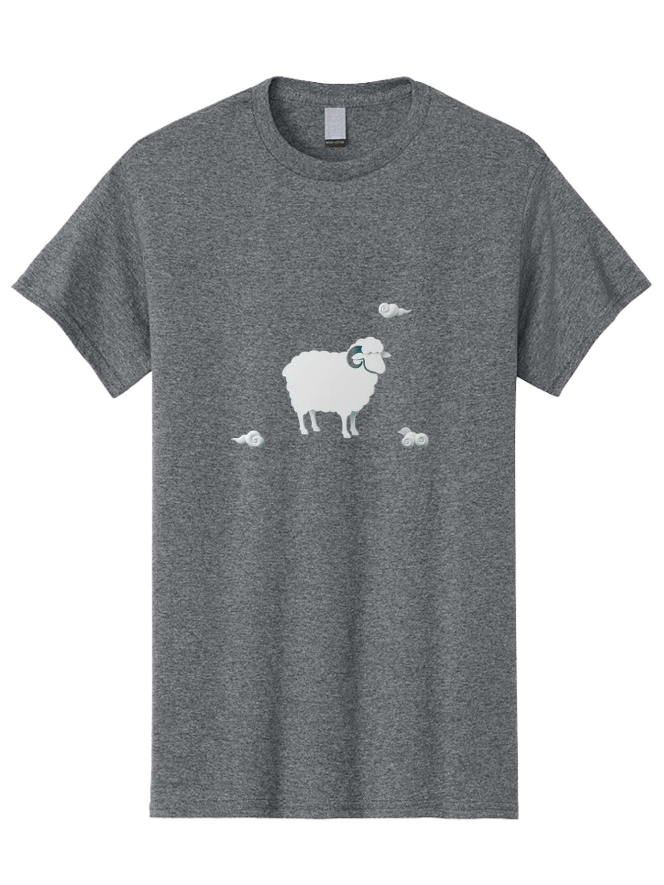 White-Ram-And-Snails Men'S Graphic Tee, 100% Cotton, Comfortable Casual Summer Wear, Machine Washable, Sheep With Snails, Snails On Sheep, Farm Animals, Garden Pests, Slow Moving Creatures, White Sheep Bad916