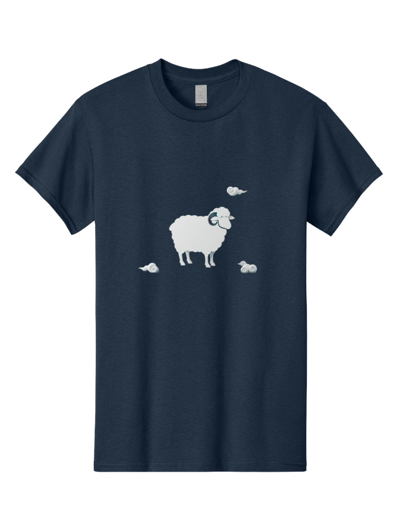 White-Ram-And-Snails Men'S Graphic Tee, 100% Cotton, Comfortable Casual Summer Wear, Machine Washable, Sheep With Snails, Snails On Sheep, Farm Animals, Garden Pests, Slow Moving Creatures, White Sheep Bad916 7