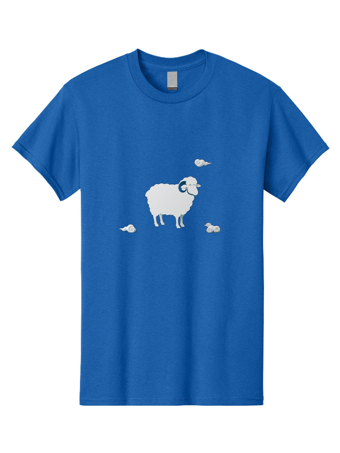 White-Ram-And-Snails Men'S Graphic Tee, 100% Cotton, Comfortable Casual Summer Wear, Machine Washable, Sheep With Snails, Snails On Sheep, Farm Animals, Garden Pests, Slow Moving Creatures, White Sheep Bad916 5
