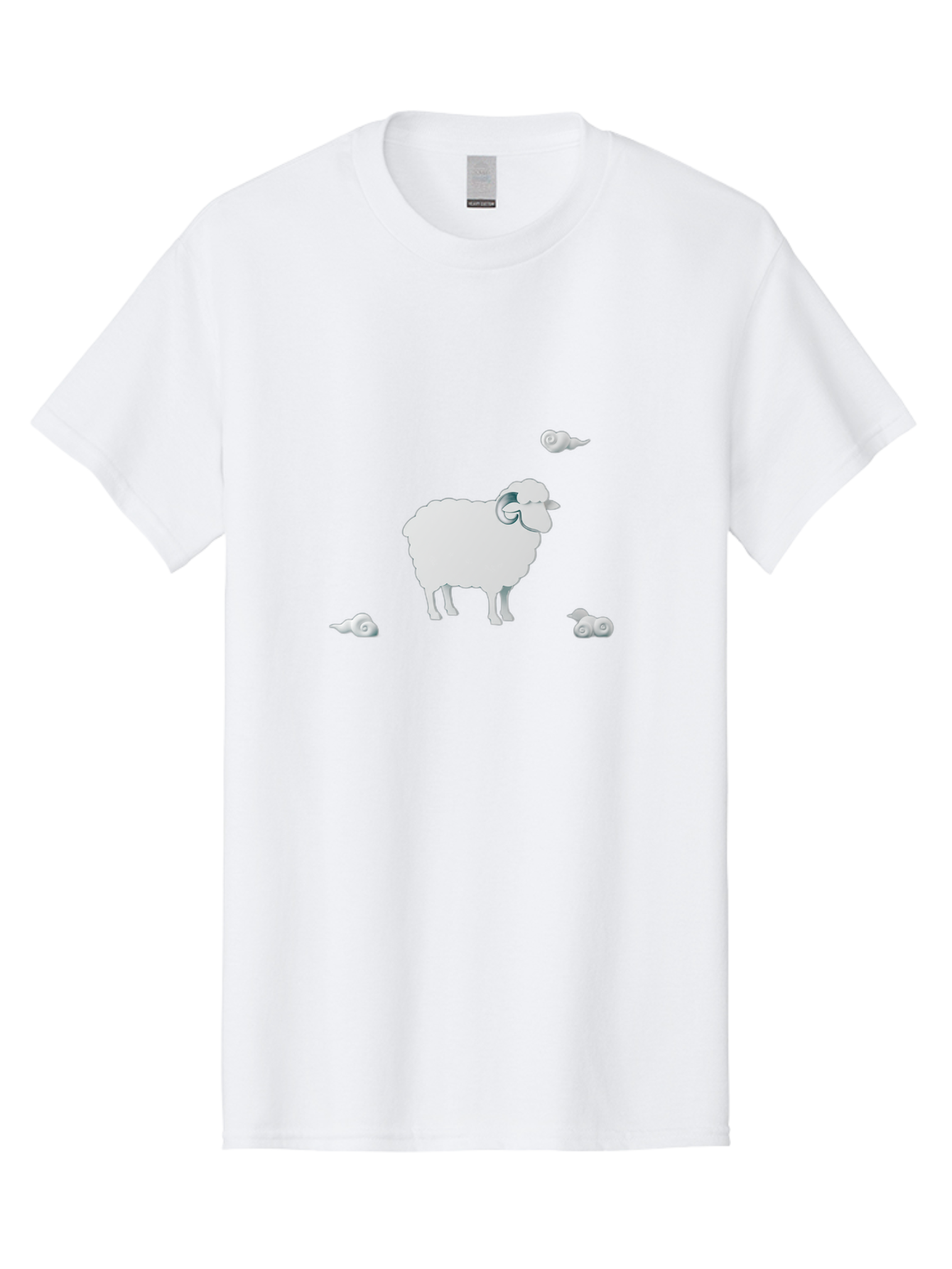 White-Ram-And-Snails Men'S Graphic Tee, 100% Cotton, Comfortable Casual Summer Wear, Machine Washable, Sheep With Snails, Snails On Sheep, Farm Animals, Garden Pests, Slow Moving Creatures, White Sheep Bad916 11