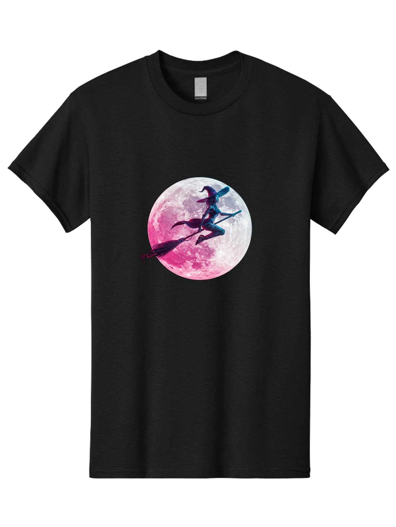 Witch-Flying-On-Broomstick-1 Men'S Graphic Tee, 100% Cotton, Comfortable Casual Summer Wear, Machine Washable, Witch Flying On Broomstick, Full Moon, Mystical Powers, Magical Night, Fantasy Scene, Supernatural Being, Occult Practices, Bad920 13