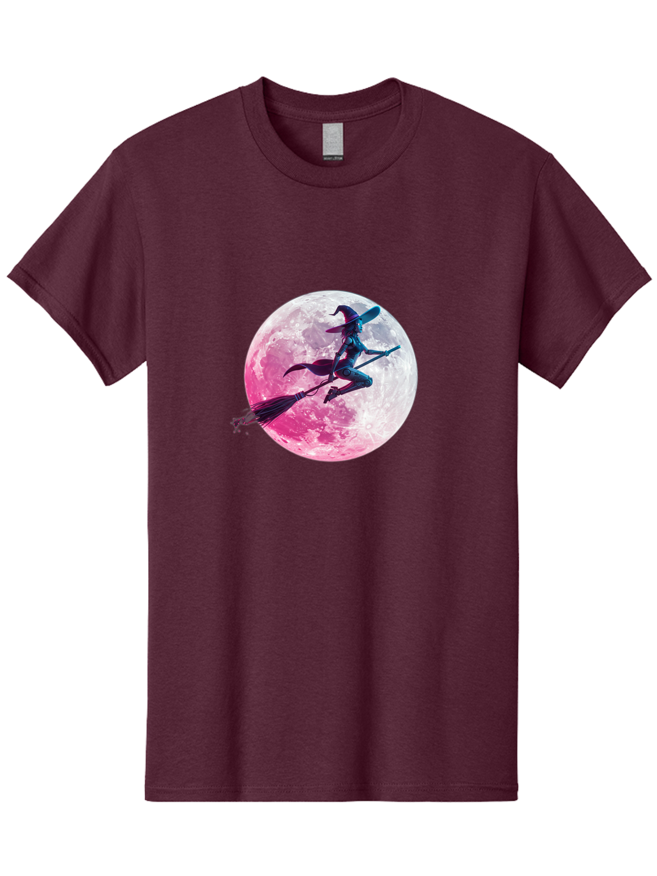 Witch-Flying-On-Broomstick-1 Men'S Graphic Tee, 100% Cotton, Comfortable Casual Summer Wear, Machine Washable, Witch Flying On Broomstick, Full Moon, Mystical Powers, Magical Night, Fantasy Scene, Supernatural Being, Occult Practices, Bad920 12