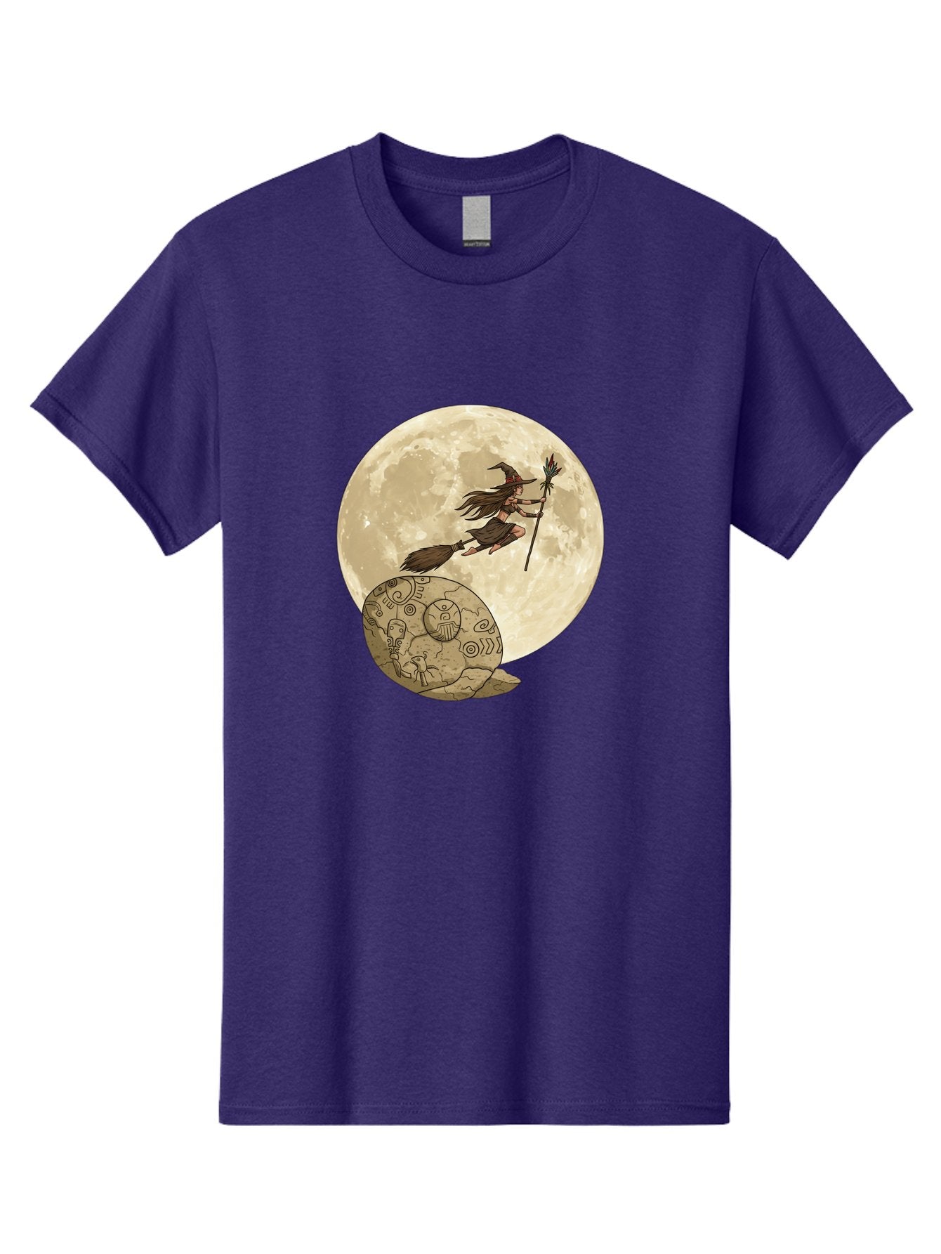 Witch-Flying-On-Broomstick-2 Men'S Graphic Tee, 100% Cotton, Comfortable Casual Summer Wear, Machine Washable, Witch Flying On Broomstick, Full Moon, Mystical Symbols, Lunar Magic, Fantasy Art, Halloween Theme, Mystical Creatures, Bad921 11