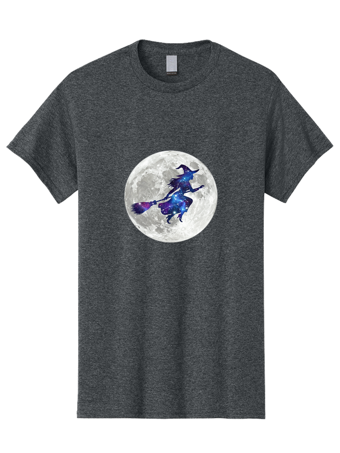 Witch-Flying-On-Broomstick-3 Men'S Graphic Tee, 100% Cotton, Comfortable Casual Summer Wear, Machine Washable, Witch Flying On Broomstick, Full Moon, Galaxy Silhouette, Mystical Magic, Celestial Wonder, Night Sky, Halloween Theme, Bad922 11