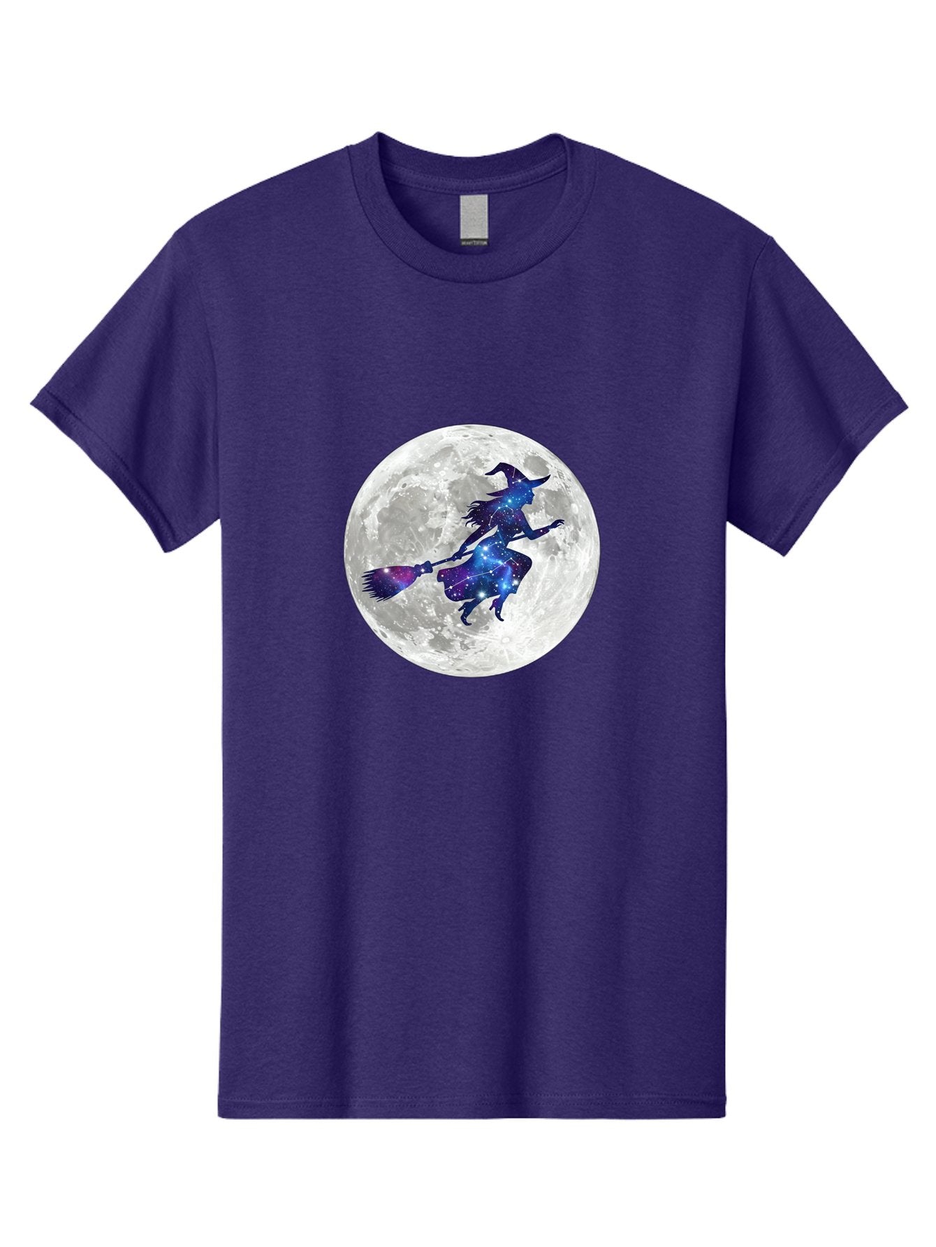 Witch-Flying-On-Broomstick-3 Men'S Graphic Tee, 100% Cotton, Comfortable Casual Summer Wear, Machine Washable, Witch Flying On Broomstick, Full Moon, Galaxy Silhouette, Mystical Magic, Celestial Wonder, Night Sky, Halloween Theme, Bad922 15