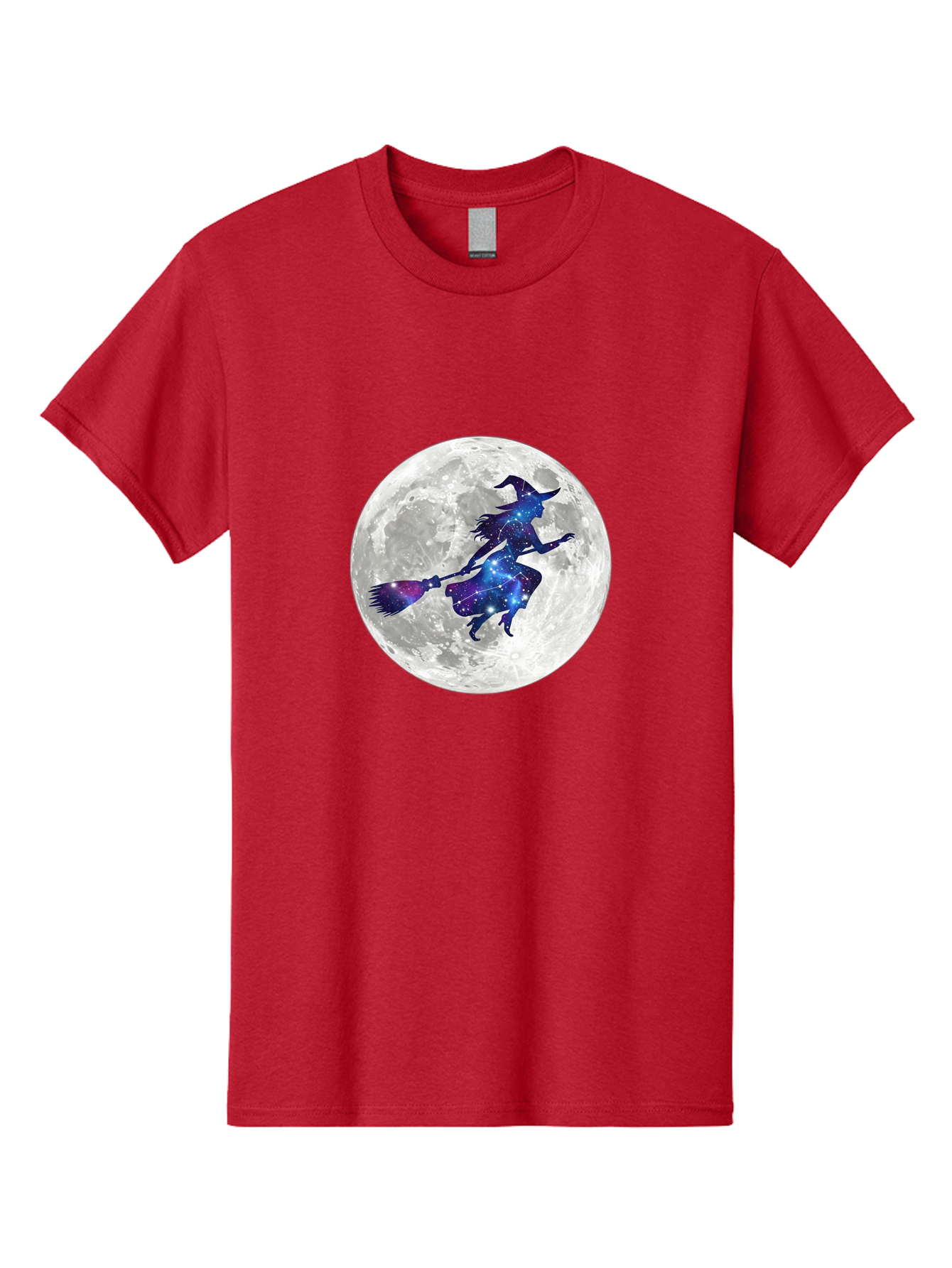 Witch-Flying-On-Broomstick-3 Men'S Graphic Tee, 100% Cotton, Comfortable Casual Summer Wear, Machine Washable, Witch Flying On Broomstick, Full Moon, Galaxy Silhouette, Mystical Magic, Celestial Wonder, Night Sky, Halloween Theme, Bad922 13