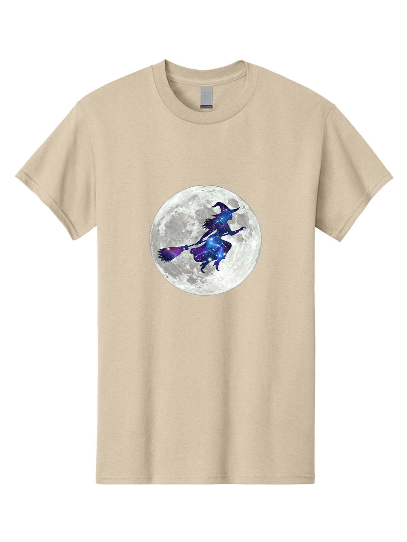 Witch-Flying-On-Broomstick-3 Men'S Graphic Tee, 100% Cotton, Comfortable Casual Summer Wear, Machine Washable, Witch Flying On Broomstick, Full Moon, Galaxy Silhouette, Mystical Magic, Celestial Wonder, Night Sky, Halloween Theme, Bad922 15