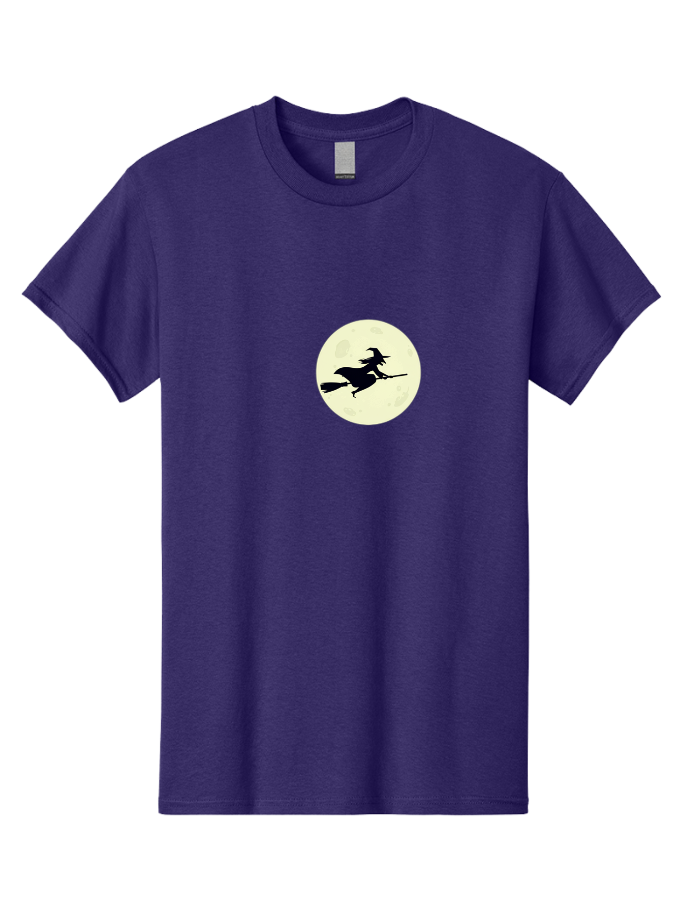 Witch-Flying-On-Moon Men'S Graphic Tee, 100% Cotton, Comfortable Casual Summer Wear, Machine Washable, Witch On Broomstick, Flying Witch, Halloween Symbol, Magic Spell, Mystical Night, Full Moon, Black Silhouette, Witchcraft, Bad924 15