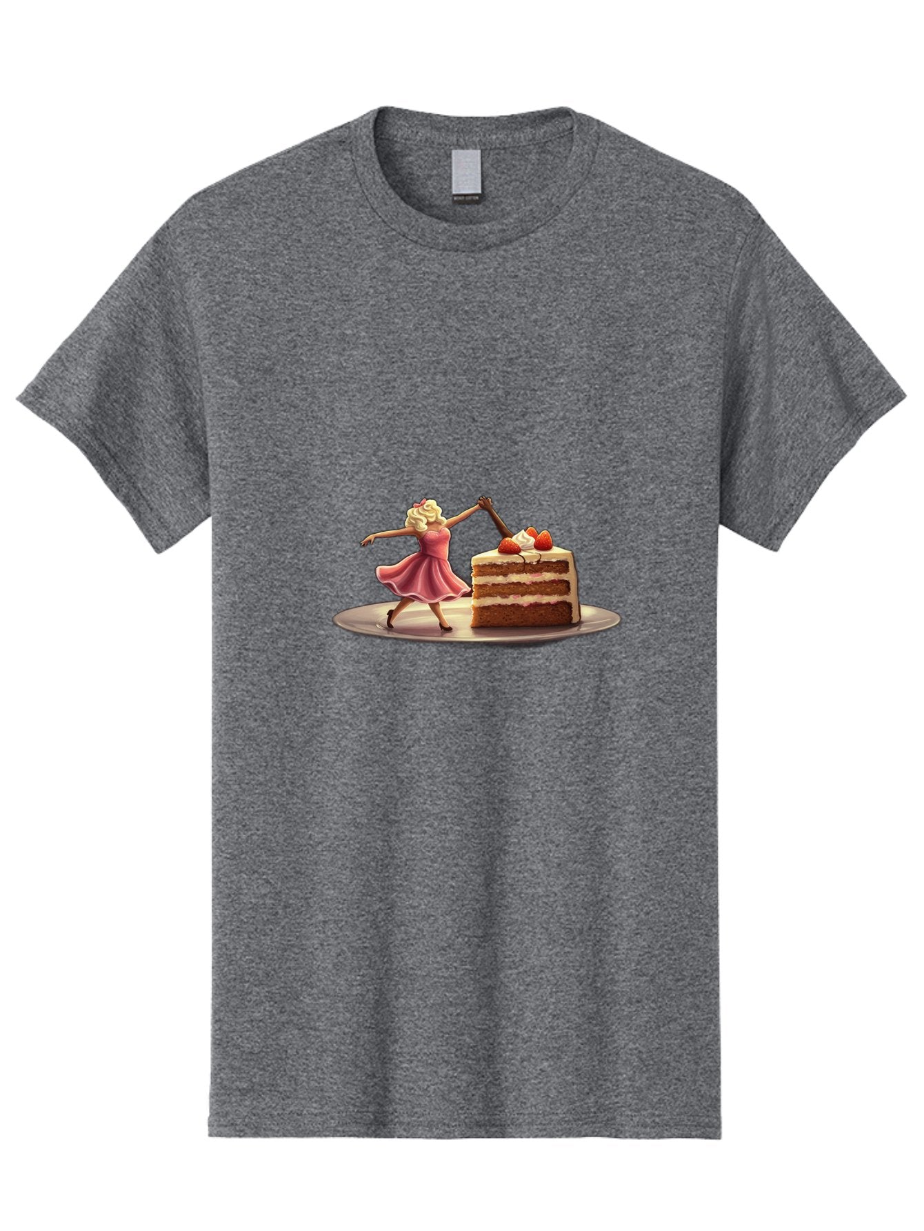 Woman-And-Cake Men'S Graphic Tee, 100% Cotton, Comfortable Casual Summer Wear, Machine Washable, Woman Cutting Cake, Marilyn Monroe Lookalike, Pink Dress, Blonde Hair, Cake With Strawberries, Sweet Treats, Dessert, Celebration Bad927 12