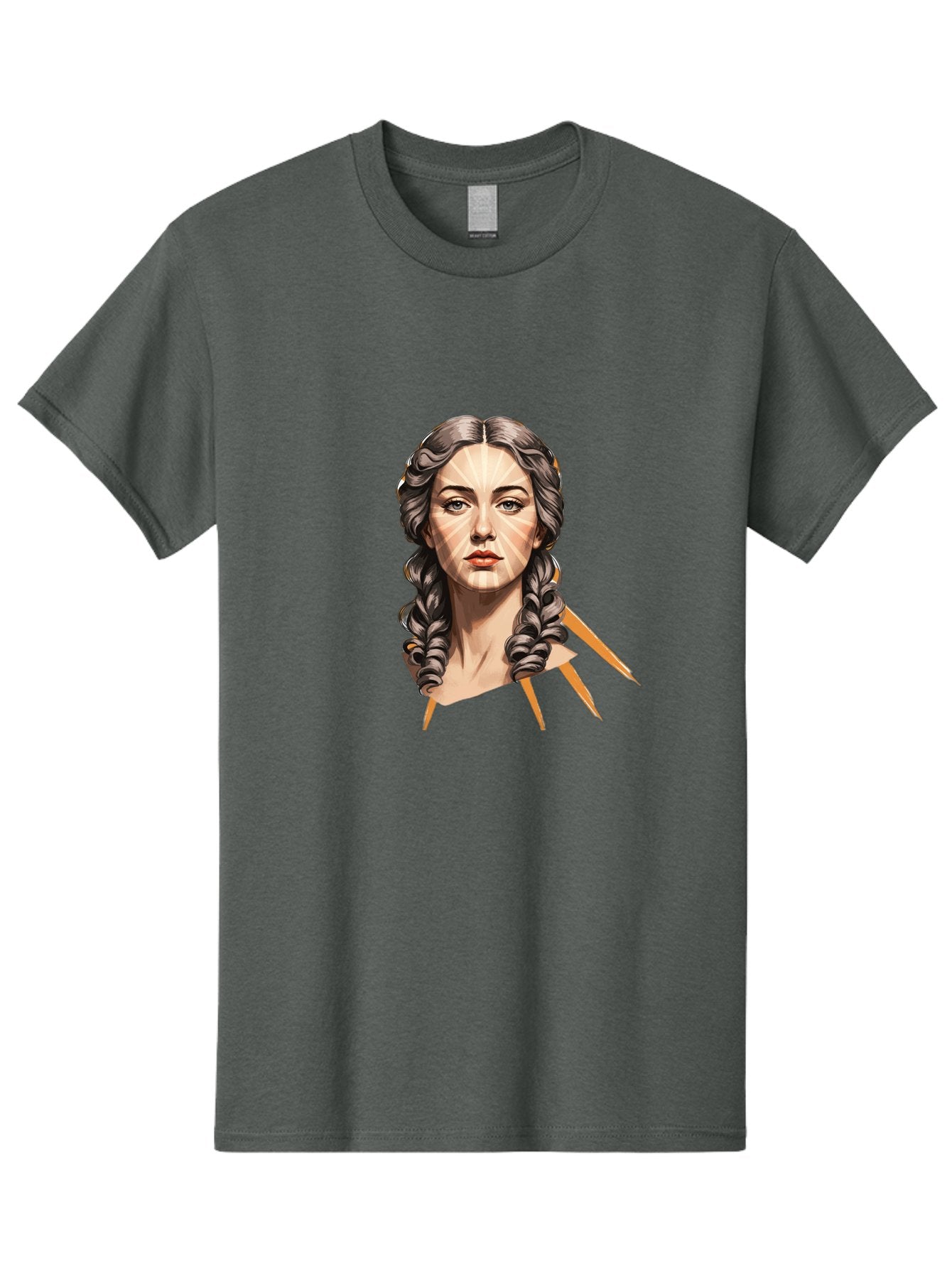 Woman-With-Braids Men'S Graphic Tee, 100% Cotton, Comfortable Casual Summer Wear, Machine Washable, Illustration Of A Woman, Braided Hair, Geometric Lines, Face Mapping, Digital Art, Modern Illustration, Creative Portrait, Artistic Expression Bad931 4