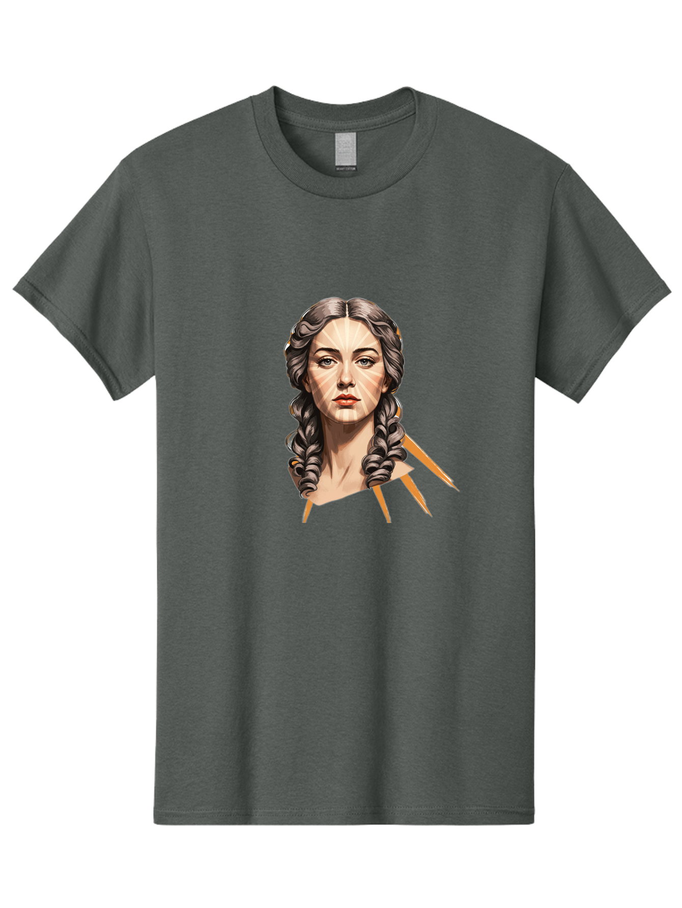 Woman-With-Braids Men'S Graphic Tee, 100% Cotton, Comfortable Casual Summer Wear, Machine Washable, Illustration Of A Woman, Braided Hair, Geometric Lines, Face Mapping, Digital Art, Modern Illustration, Creative Portrait, Artistic Expression Bad931 12
