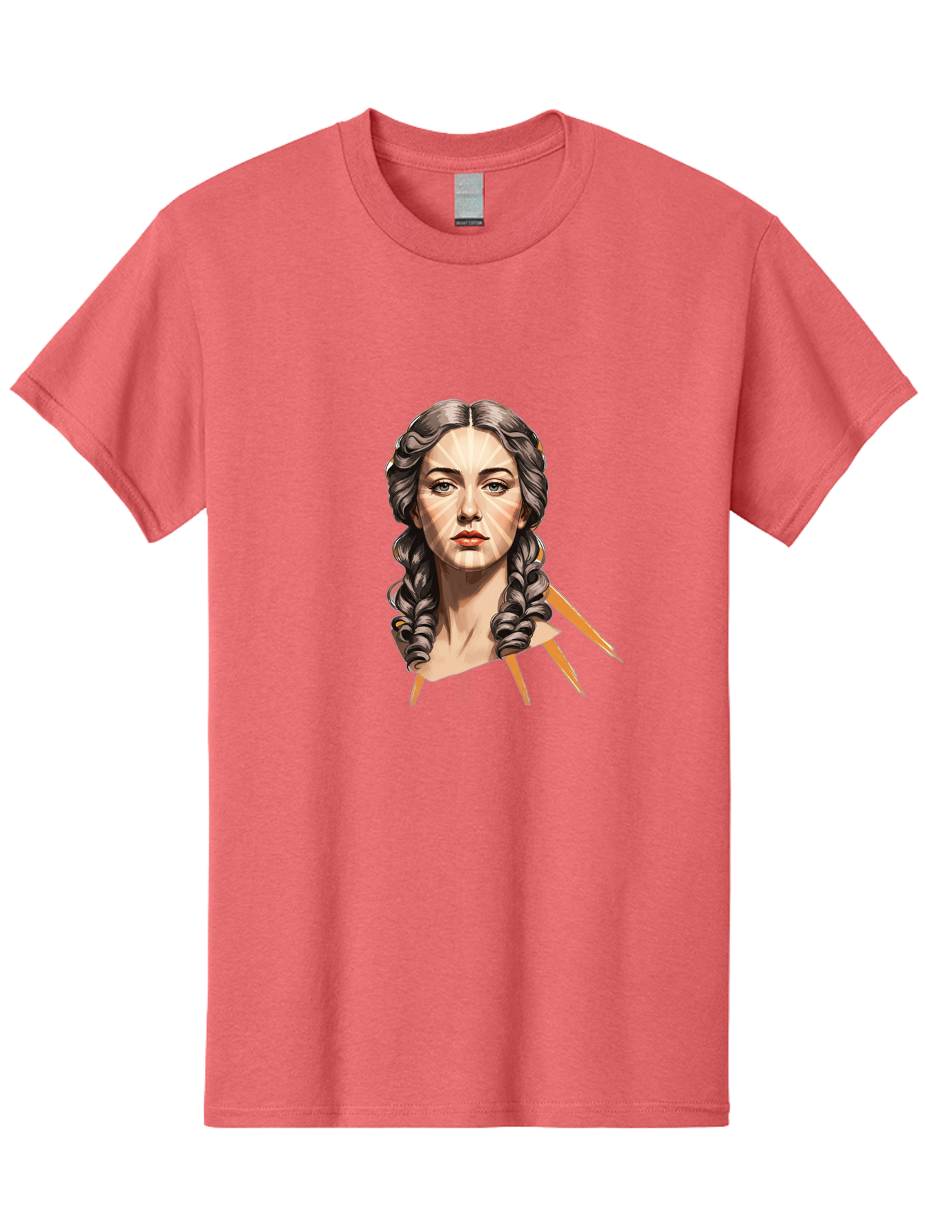 Woman-With-Braids Men'S Graphic Tee, 100% Cotton, Comfortable Casual Summer Wear, Machine Washable, Illustration Of A Woman, Braided Hair, Geometric Lines, Face Mapping, Digital Art, Modern Illustration, Creative Portrait, Artistic Expression Bad931