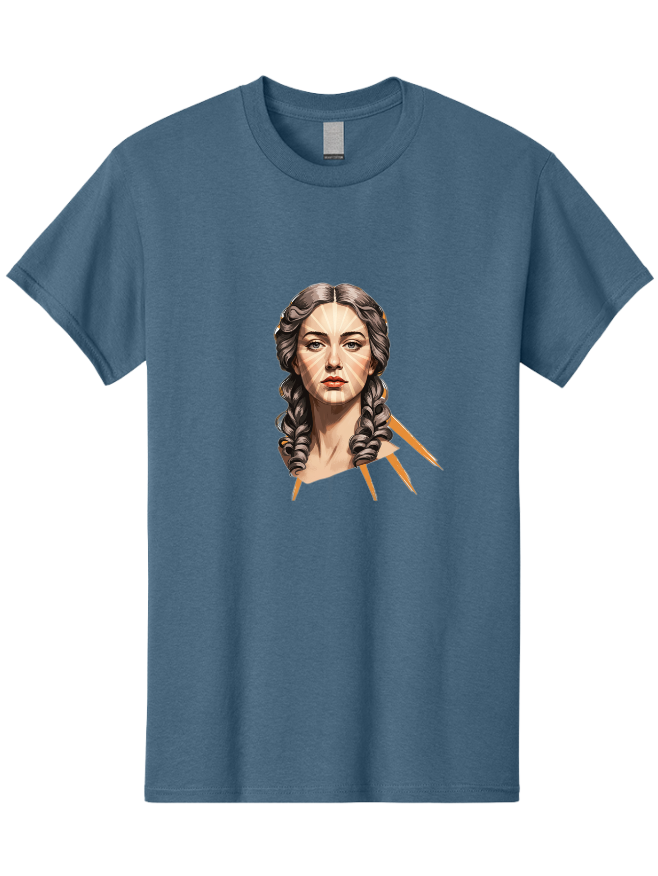 Woman-With-Braids Men'S Graphic Tee, 100% Cotton, Comfortable Casual Summer Wear, Machine Washable, Illustration Of A Woman, Braided Hair, Geometric Lines, Face Mapping, Digital Art, Modern Illustration, Creative Portrait, Artistic Expression Bad931 9
