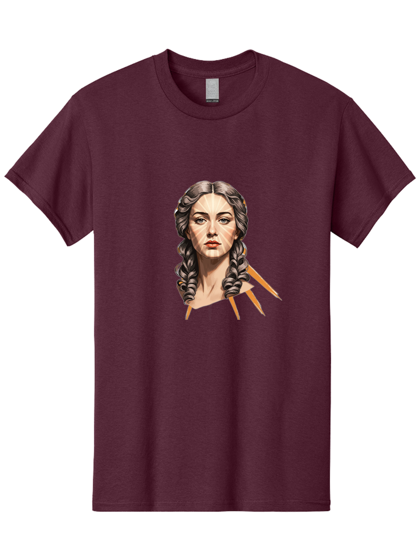 Woman-With-Braids Men'S Graphic Tee, 100% Cotton, Comfortable Casual Summer Wear, Machine Washable, Illustration Of A Woman, Braided Hair, Geometric Lines, Face Mapping, Digital Art, Modern Illustration, Creative Portrait, Artistic Expression Bad931 14