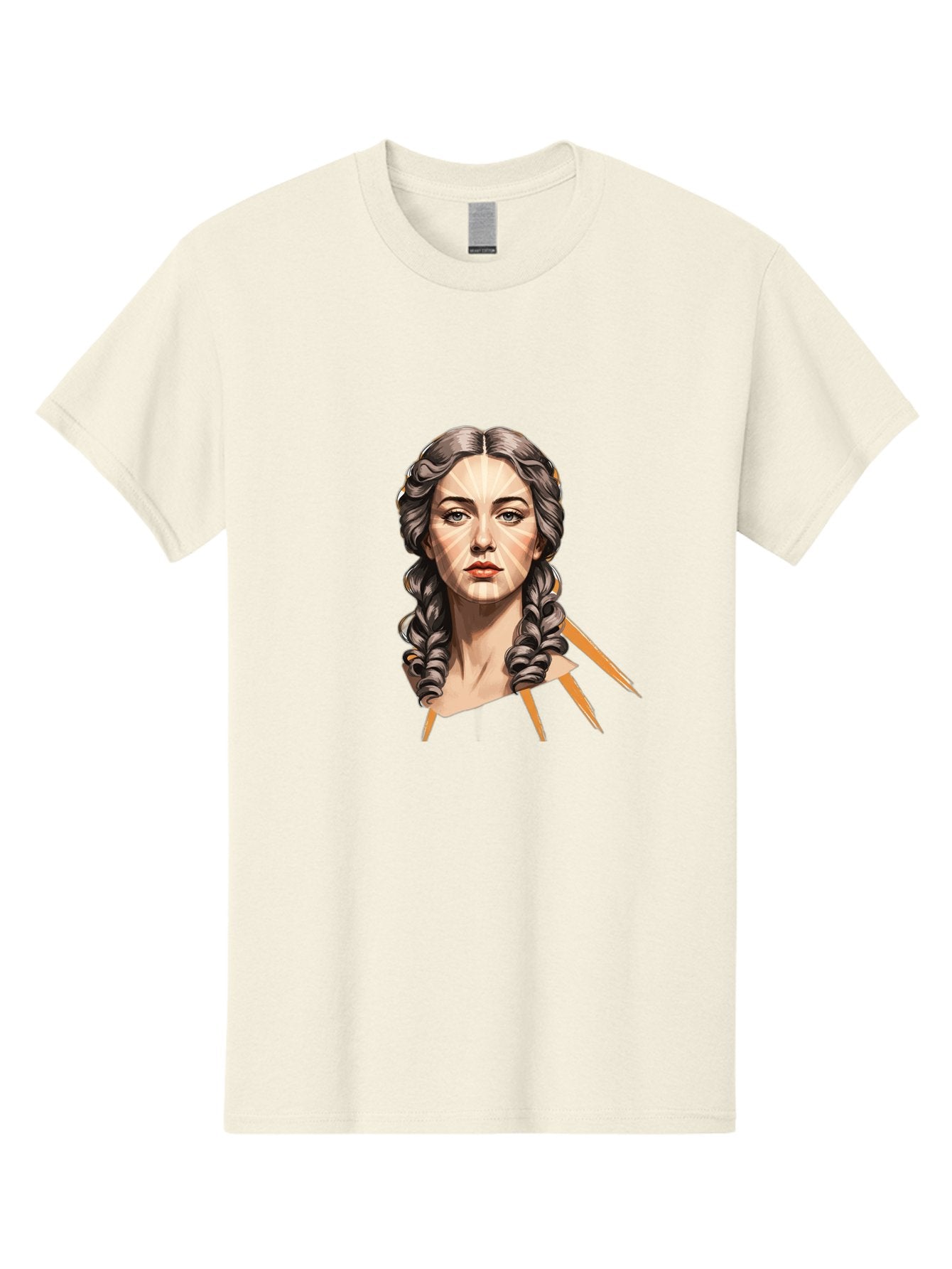 Woman-With-Braids Men'S Graphic Tee, 100% Cotton, Comfortable Casual Summer Wear, Machine Washable, Illustration Of A Woman, Braided Hair, Geometric Lines, Face Mapping, Digital Art, Modern Illustration, Creative Portrait, Artistic Expression Bad931 13