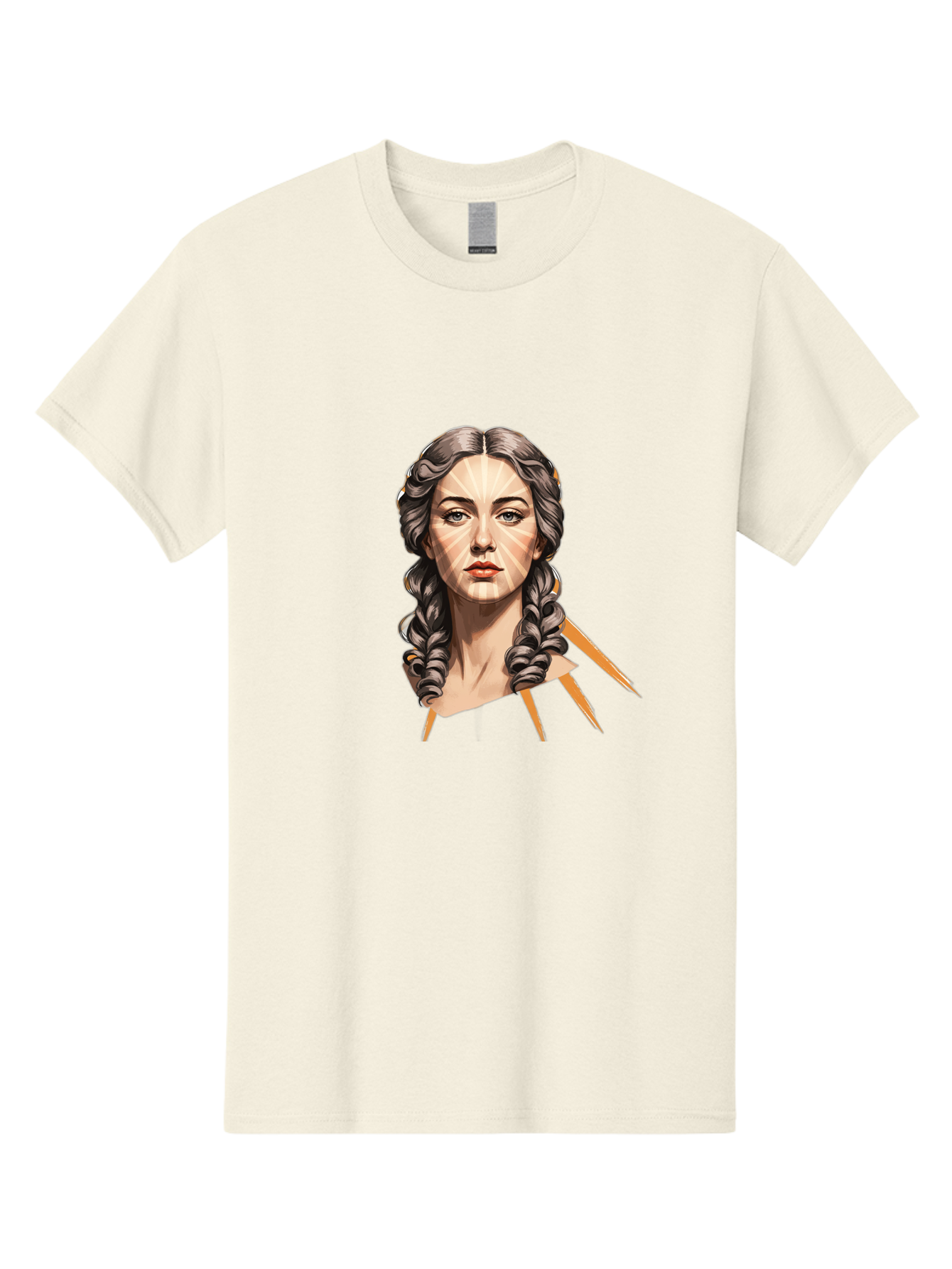 Woman-With-Braids Men'S Graphic Tee, 100% Cotton, Comfortable Casual Summer Wear, Machine Washable, Illustration Of A Woman, Braided Hair, Geometric Lines, Face Mapping, Digital Art, Modern Illustration, Creative Portrait, Artistic Expression Bad931 15