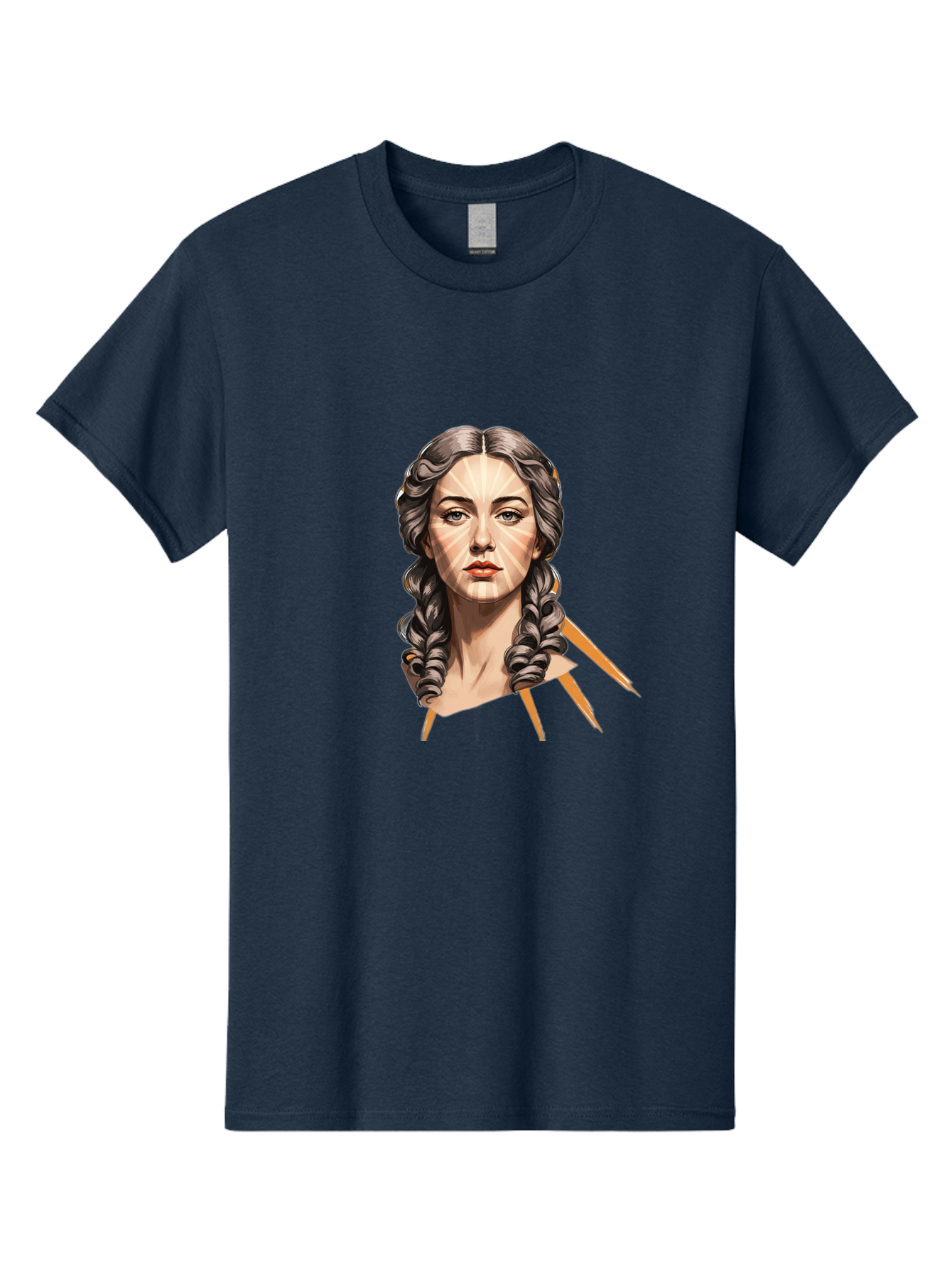 Woman-With-Braids Men'S Graphic Tee, 100% Cotton, Comfortable Casual Summer Wear, Machine Washable, Illustration Of A Woman, Braided Hair, Geometric Lines, Face Mapping, Digital Art, Modern Illustration, Creative Portrait, Artistic Expression Bad931 4