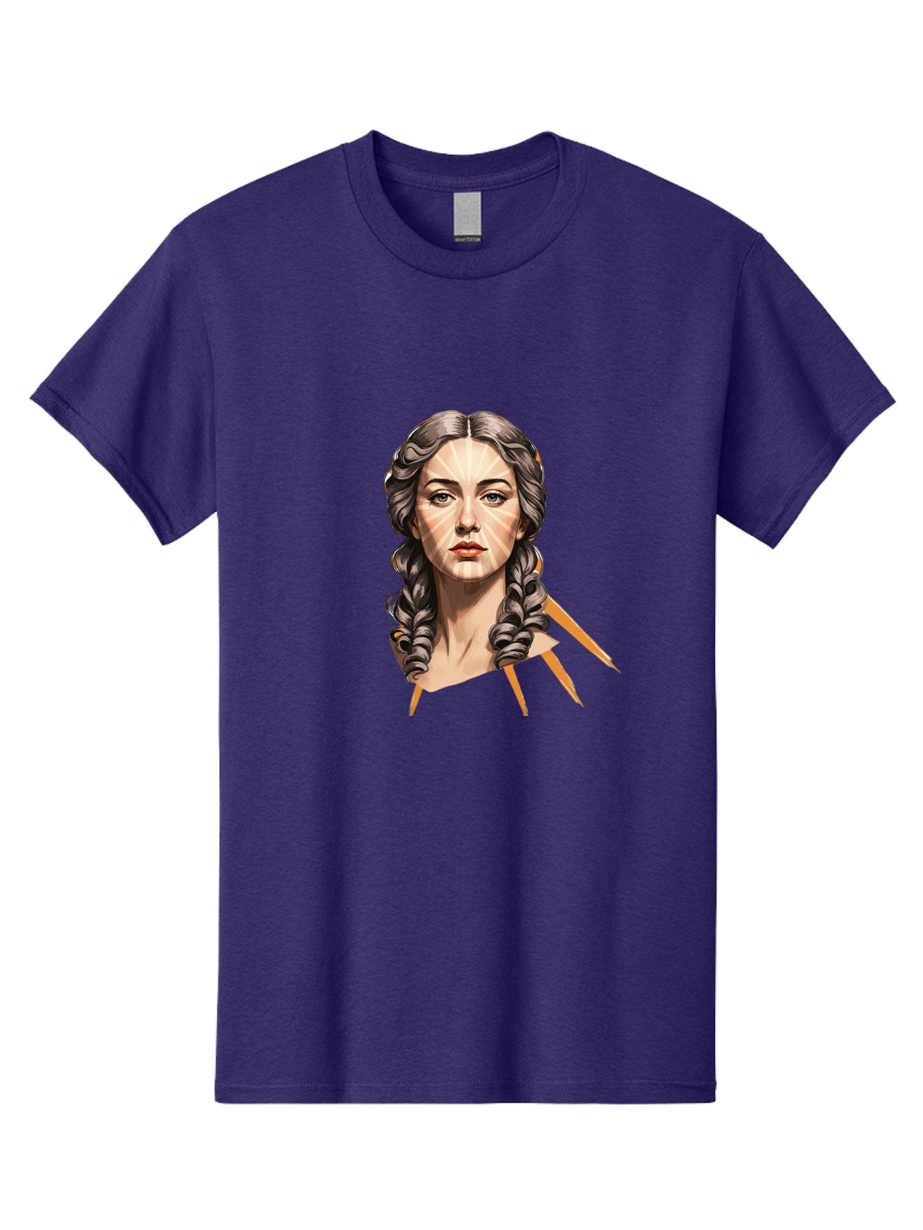 Woman-With-Braids Men'S Graphic Tee, 100% Cotton, Comfortable Casual Summer Wear, Machine Washable, Illustration Of A Woman, Braided Hair, Geometric Lines, Face Mapping, Digital Art, Modern Illustration, Creative Portrait, Artistic Expression Bad931 8